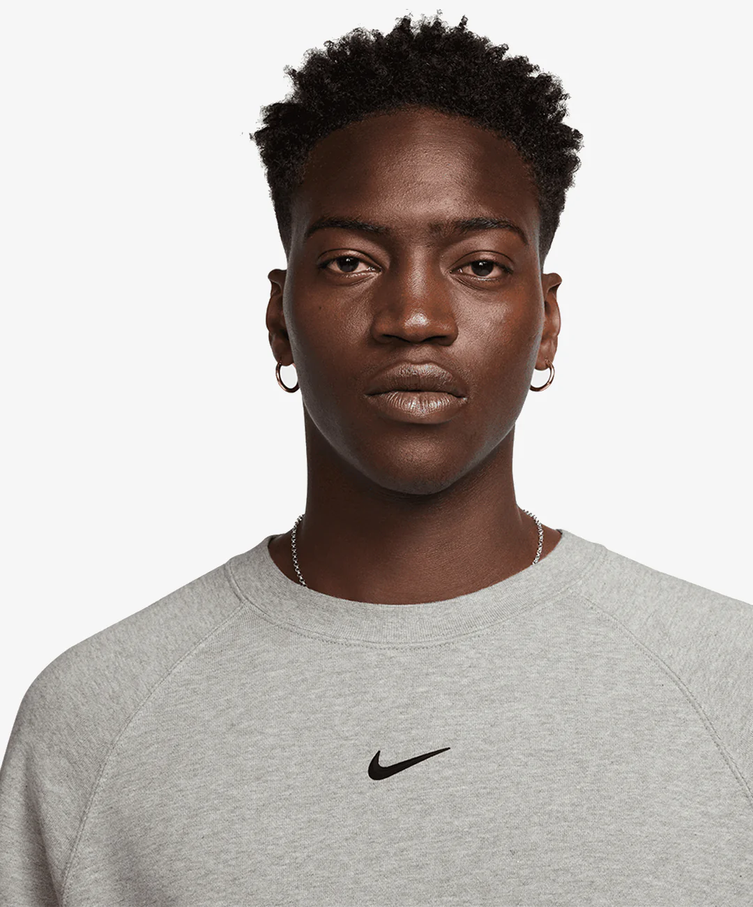 Nike | NOCTA FLEECE CS CREW { DARK GREY HEATHER/MATTE SILVER/BLACK - Image 4