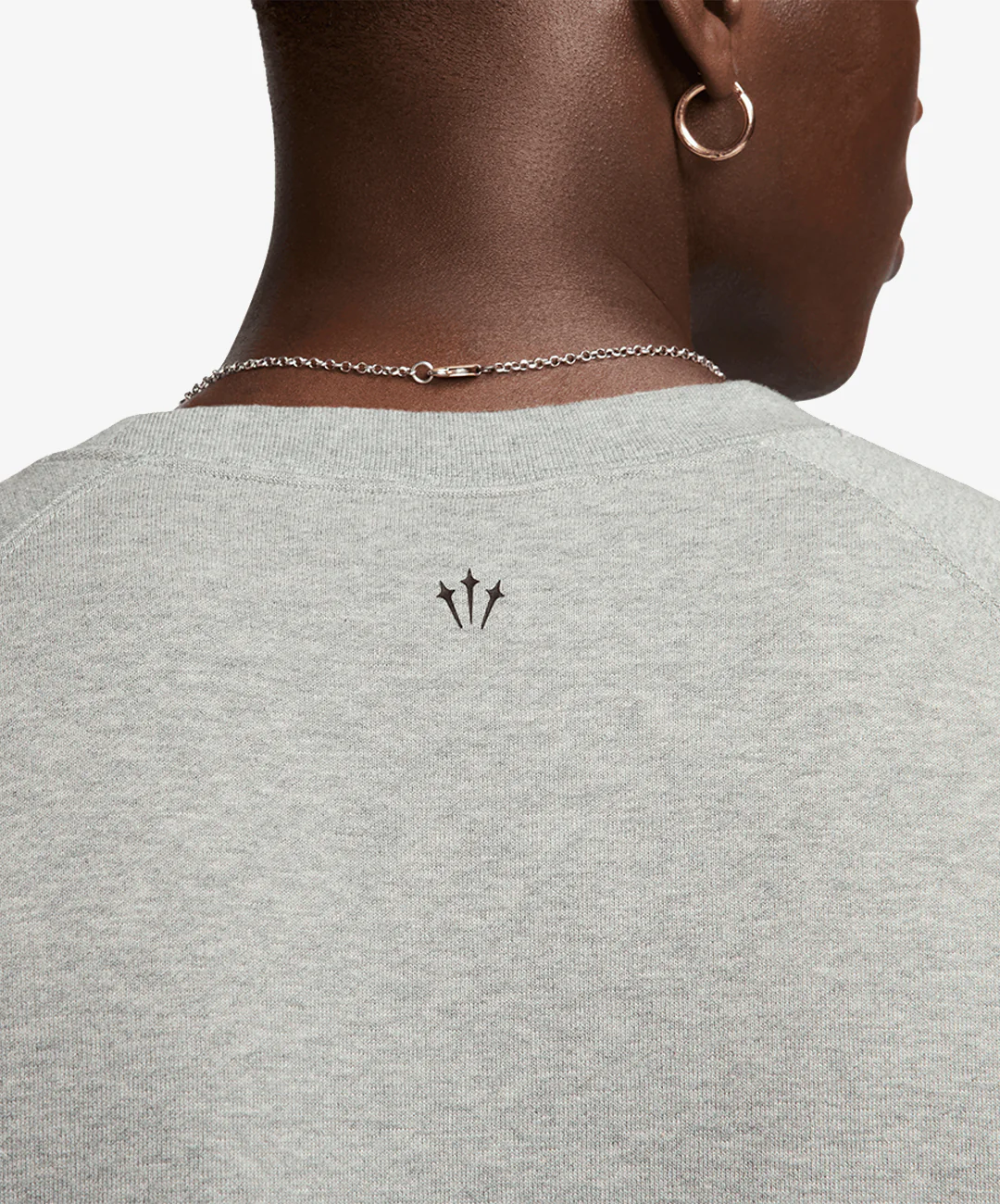 Nike | NOCTA FLEECE CS CREW { DARK GREY HEATHER/MATTE SILVER/BLACK - Image 5