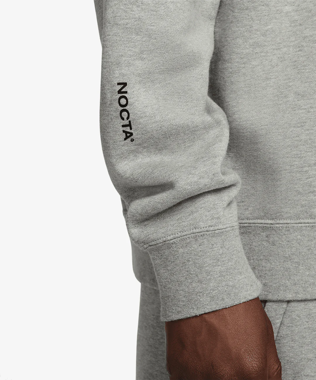 Nike | NOCTA FLEECE CS CREW { DARK GREY HEATHER/MATTE SILVER/BLACK - Image 8
