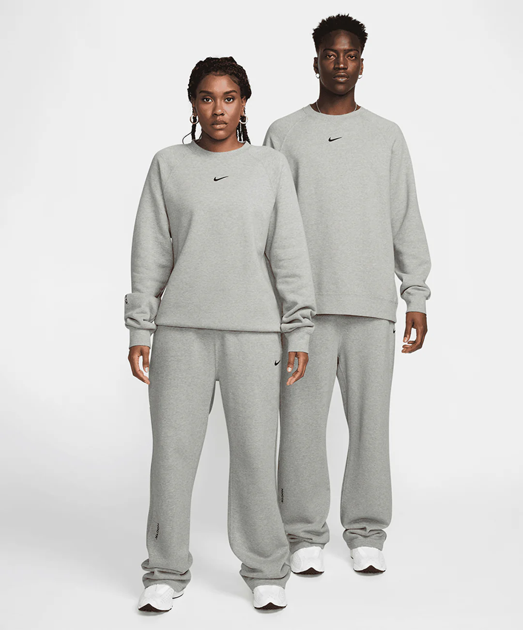 Nike | NOCTA FLEECE CS CREW { DARK GREY HEATHER/MATTE SILVER/BLACK - Image 9