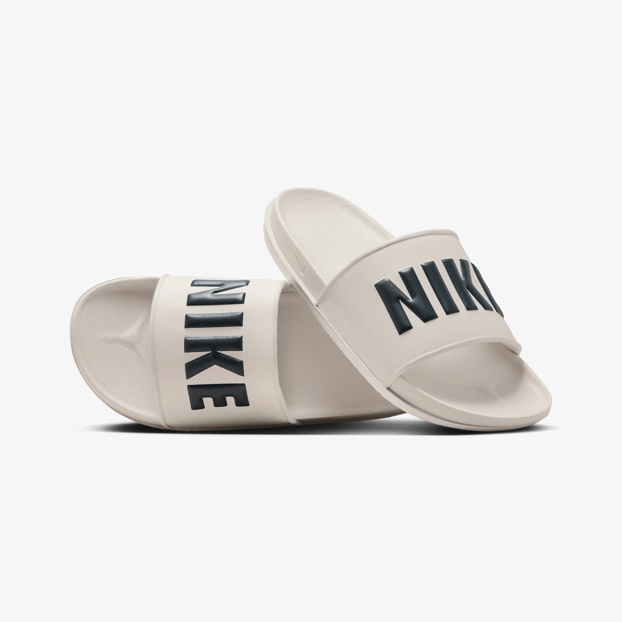 NIKE | OFFCOURT SLIDES { LT OREWOOD BRN/ARMORY NAVY-SAIL - Image 3