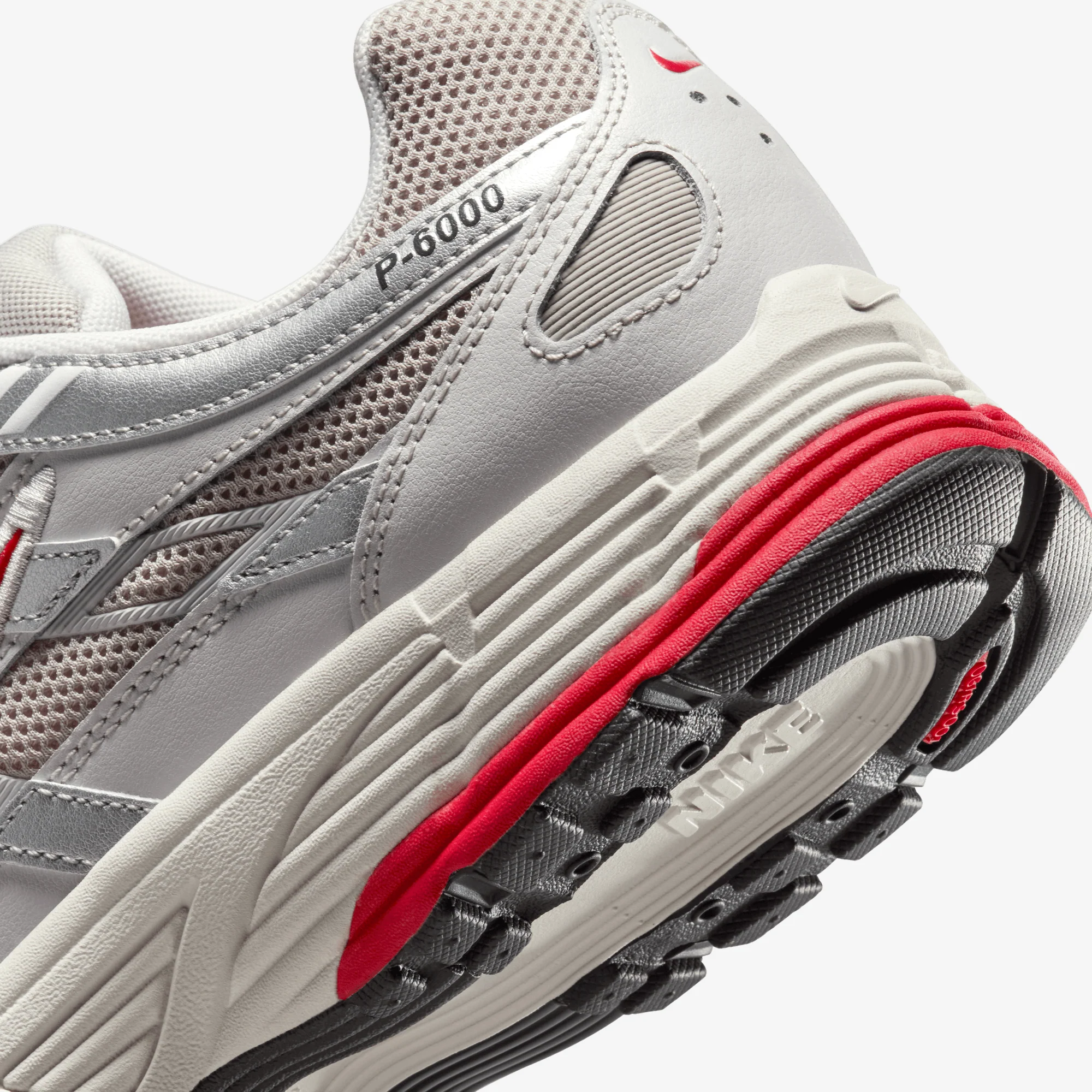 NIKE | P-6000 { COLLEGE GREY/FIRE RED-VAST GREY-PHANTOM - Image 6