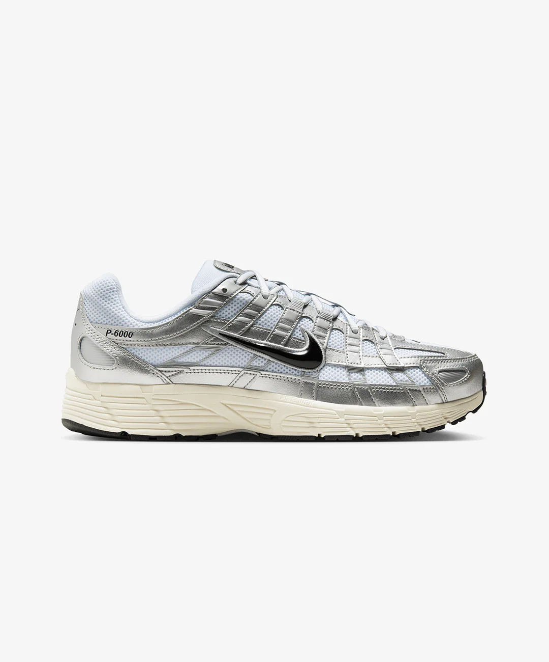 Nike | P-6000 { WHITE/BLACK-METALLIC SILVER-FLT SILVER