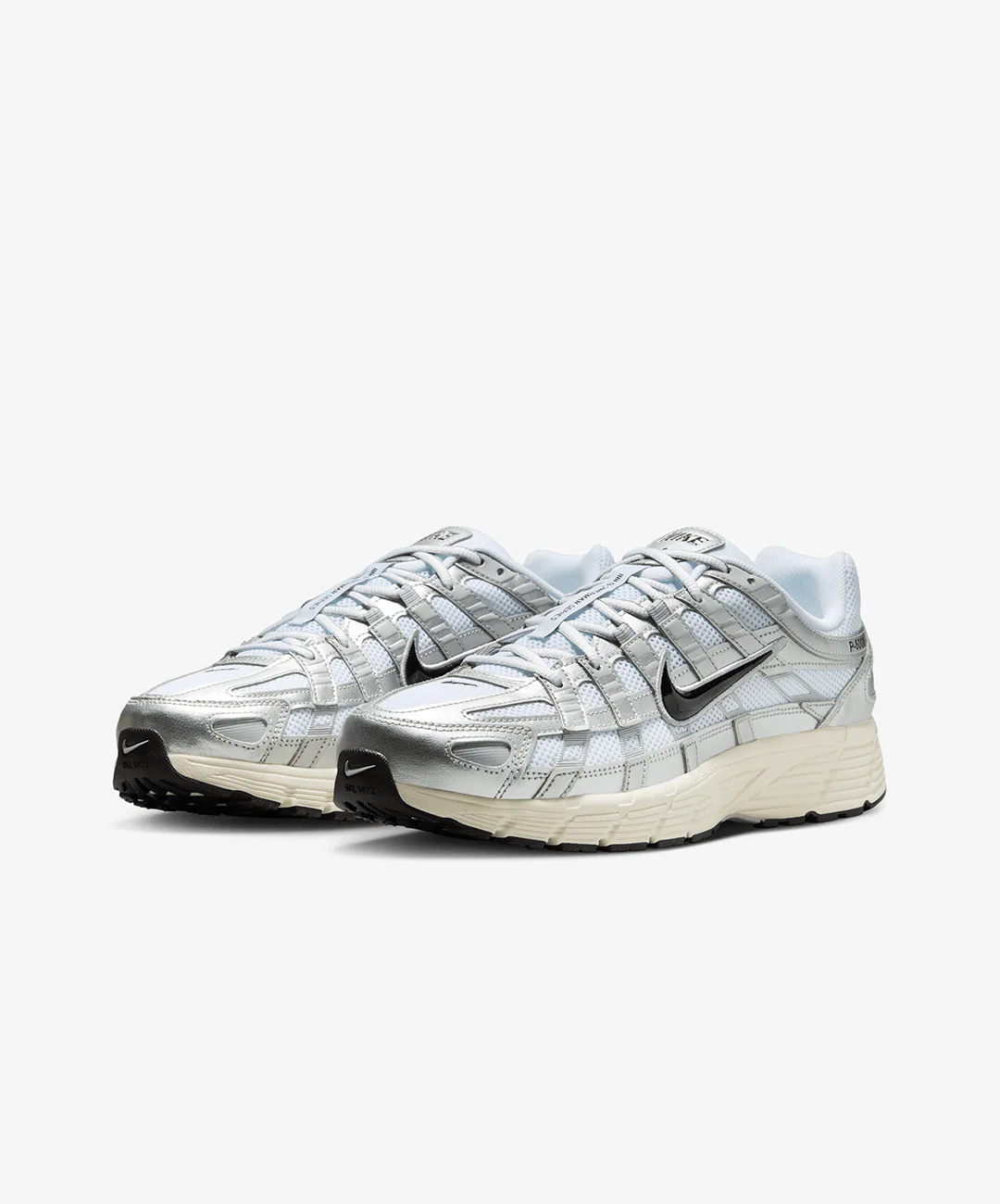 Nike | P-6000 { WHITE/BLACK-METALLIC SILVER-FLT SILVER - Image 3