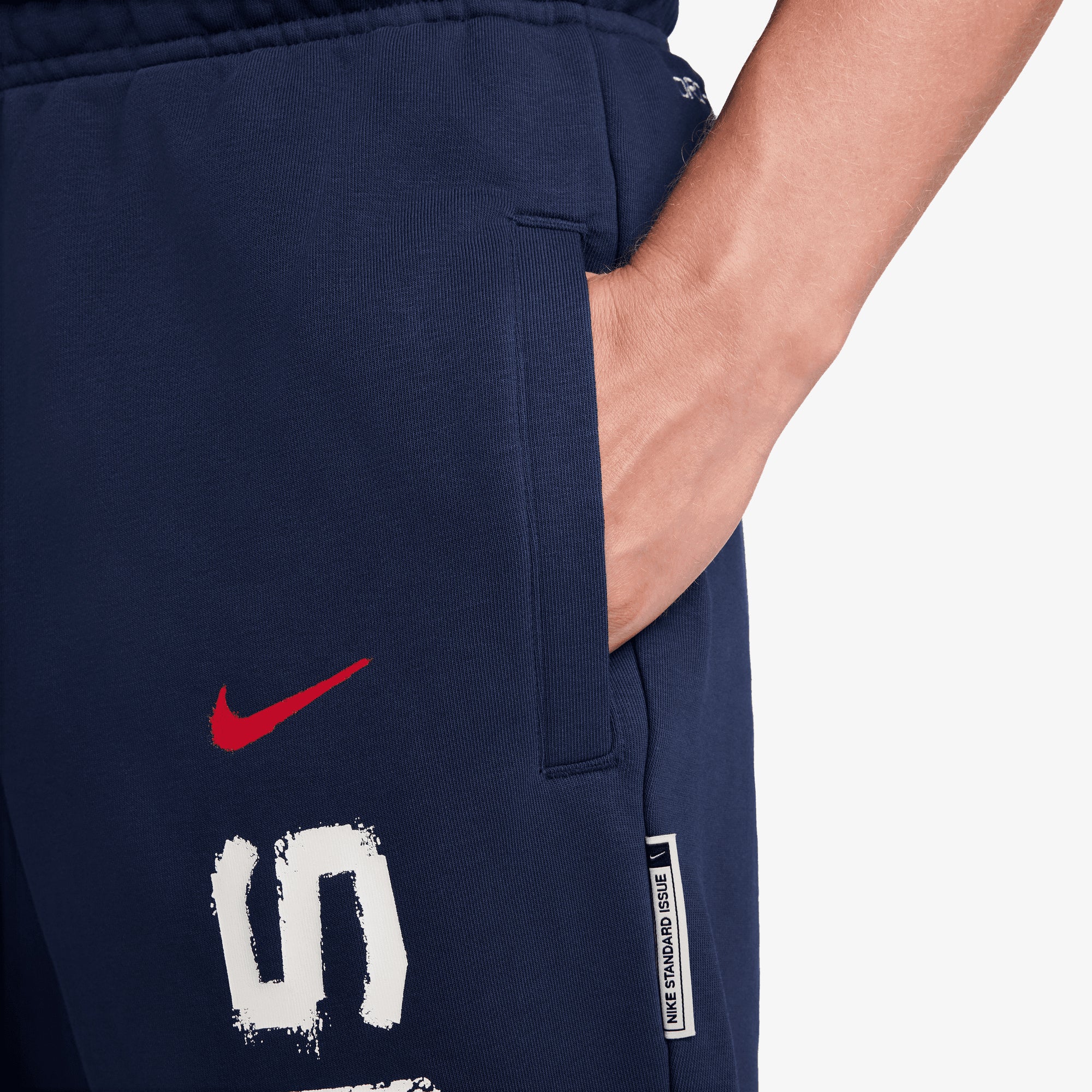 NIKE | PARIS SAINT-GERMAIN STANDARD ISSUE DRI-FIT SOCCER TAPERED PANT { MIDNIGHT NAVY/UNIVERSITY RED - Image 5