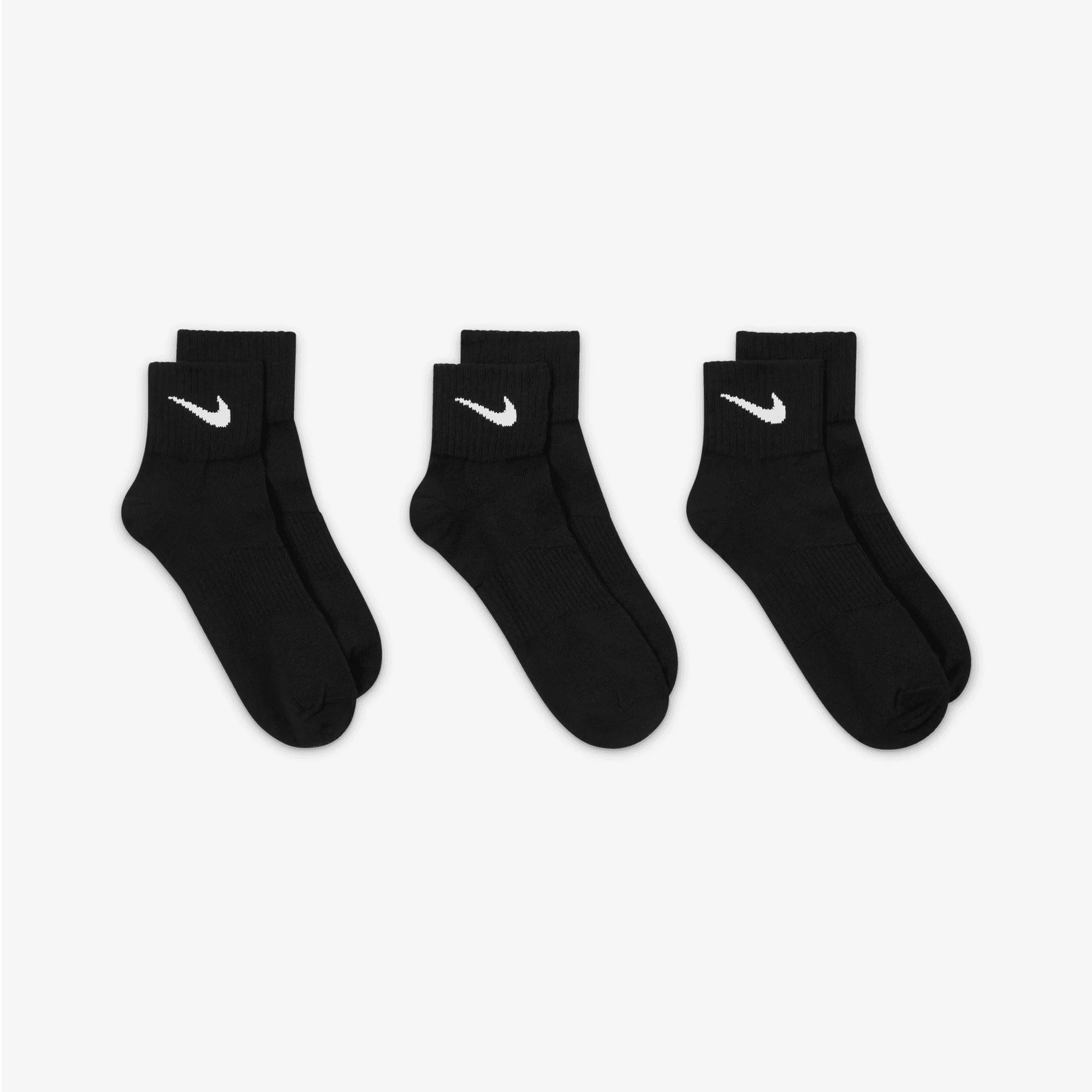 NIKE | PERFORMANCE LIGHTWEIGHT TRAINING ANKLE SOCKS (3 PAIRS) { BLACK/WHITE - Image 3