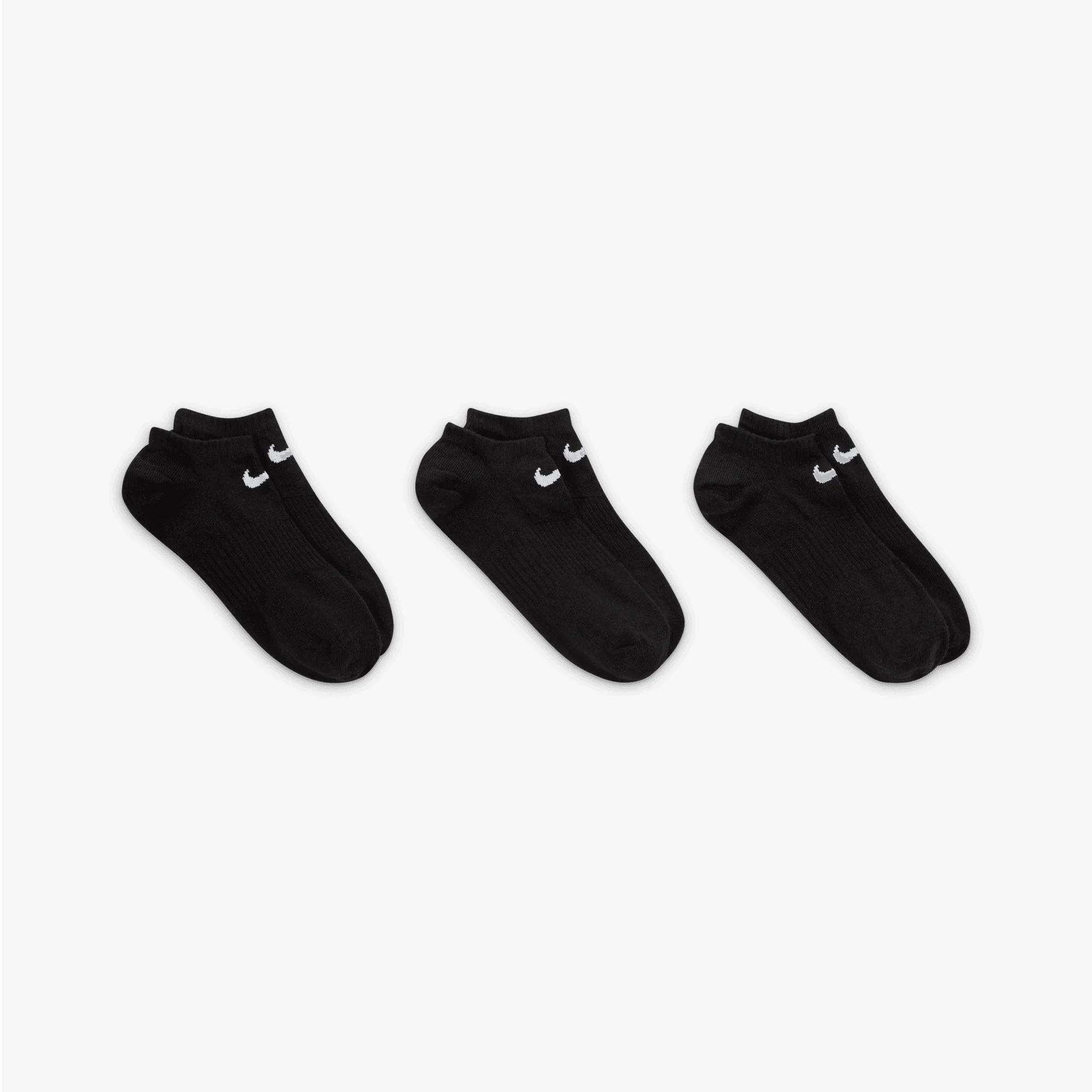 NIKE | PERFORMANCE LIGHTWEIGHT TRAINING NO-SHOW SOCKS (3 PAIRS) { BLACK/WHITE - Image 3