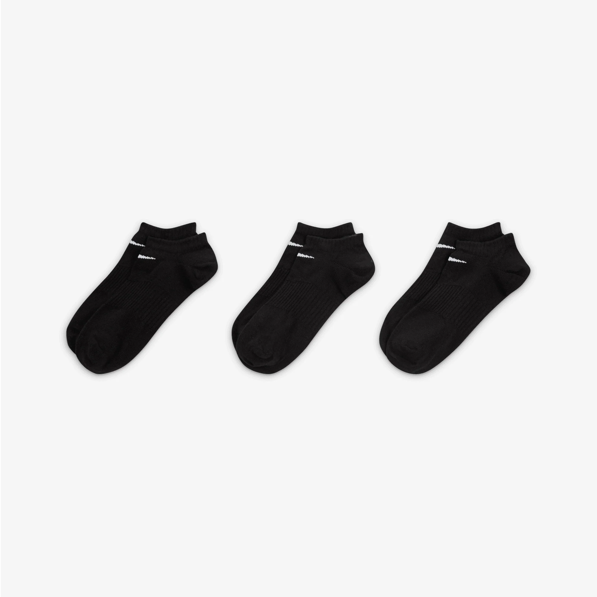 NIKE | PERFORMANCE LIGHTWEIGHT TRAINING NO-SHOW SOCKS (3 PAIRS) { BLACK/WHITE - Image 4
