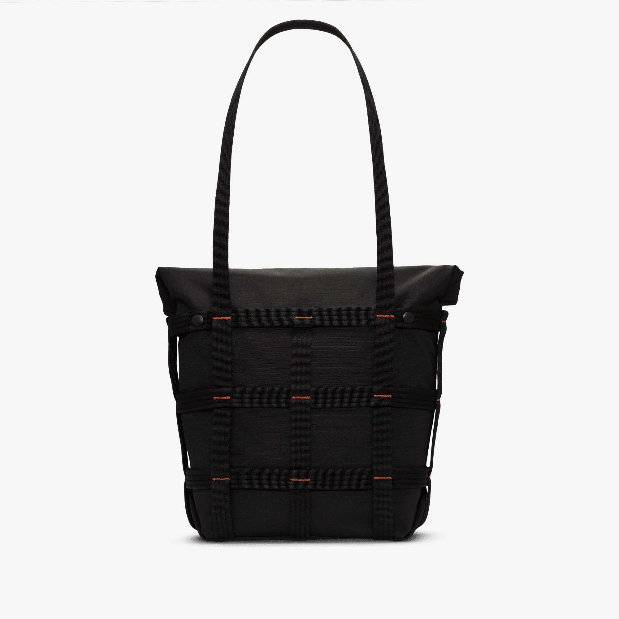 NIKE | SPORTSWEAR CARGO TOTE (12L) { BLACK/BLACK/ORANGE - Image 3