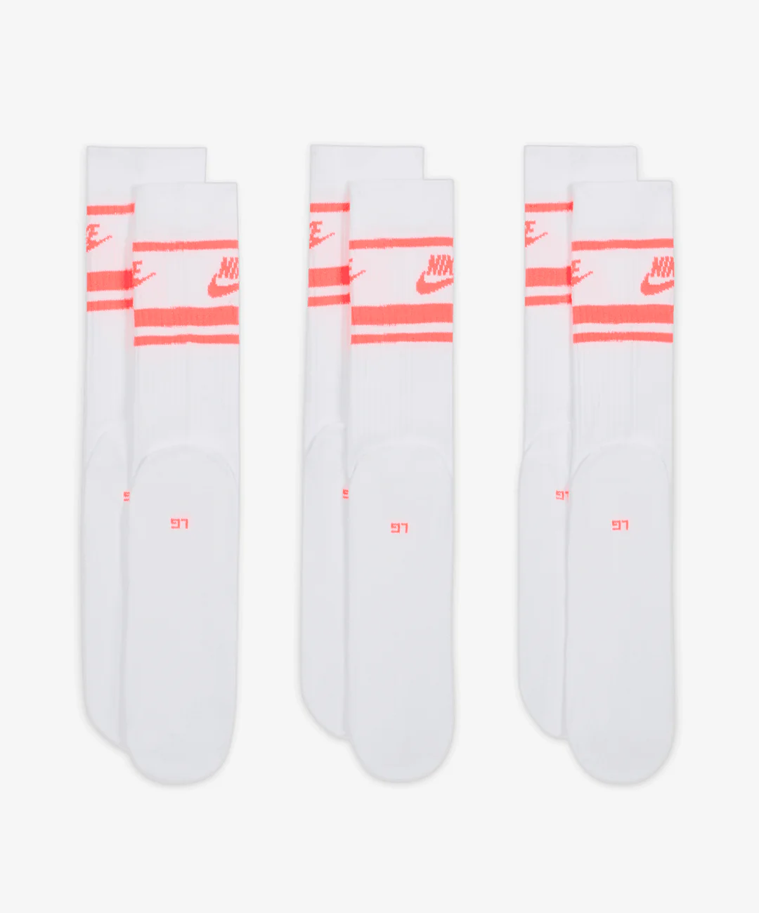 NIKE | SPORTSWEAR DRI-FIT EVERYDAY ESSENTIAL { WHITE/HOT PUNCH/HOT PUNCH - Image 3