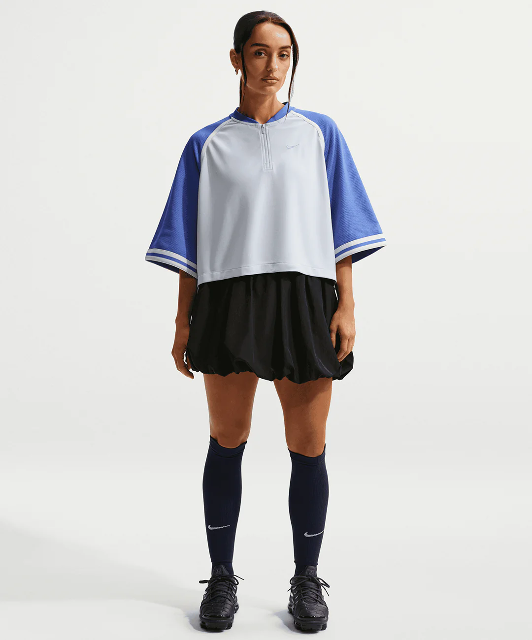 NIKE | SPORTSWEAR OVERSIZED TOP { PURE PLATINUM/LT MEDIUM BLUE