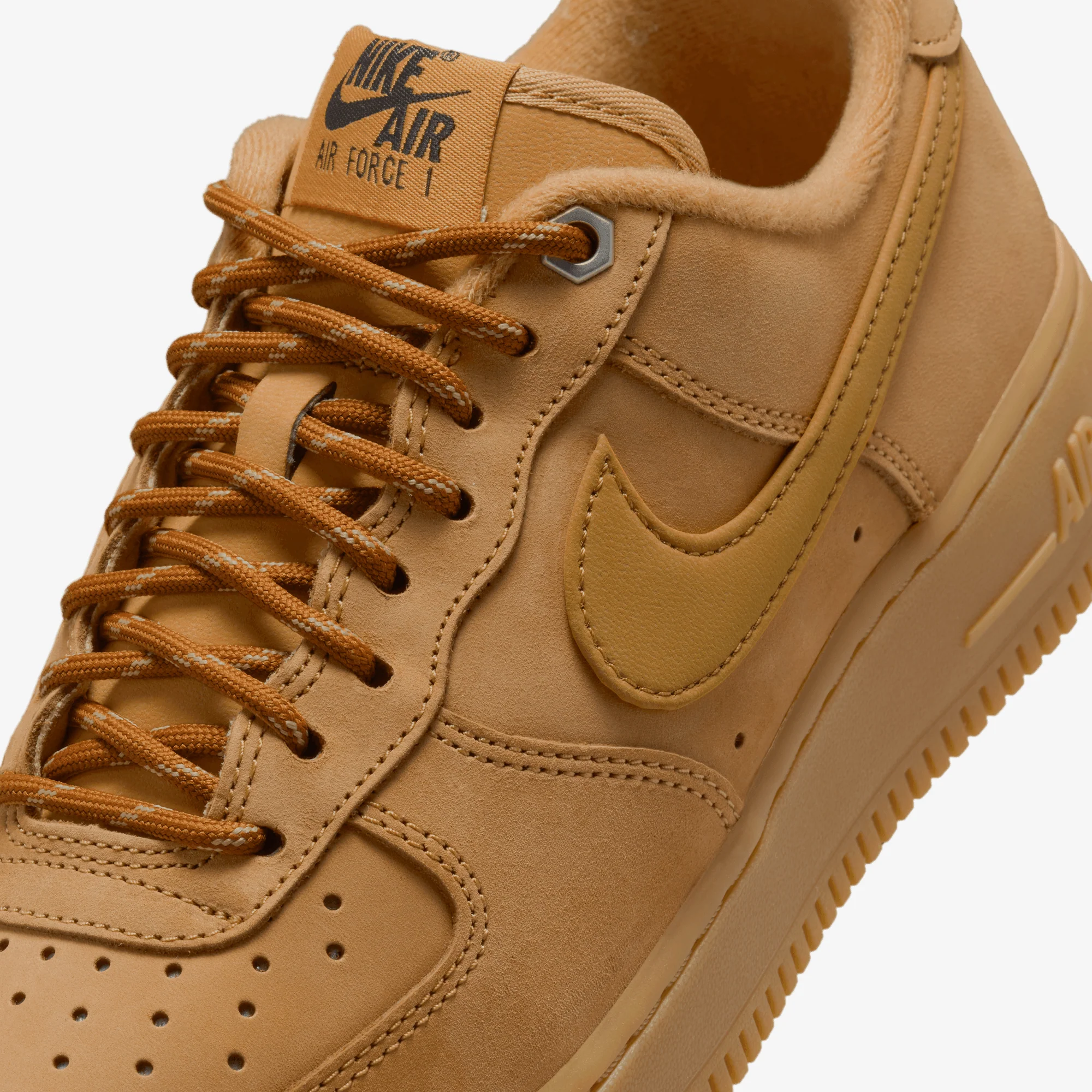 NIKE | AIR FORCE 1 '07 { FLAX/WHEAT-GUM LIGHT BROWN-BLACK - Image 4