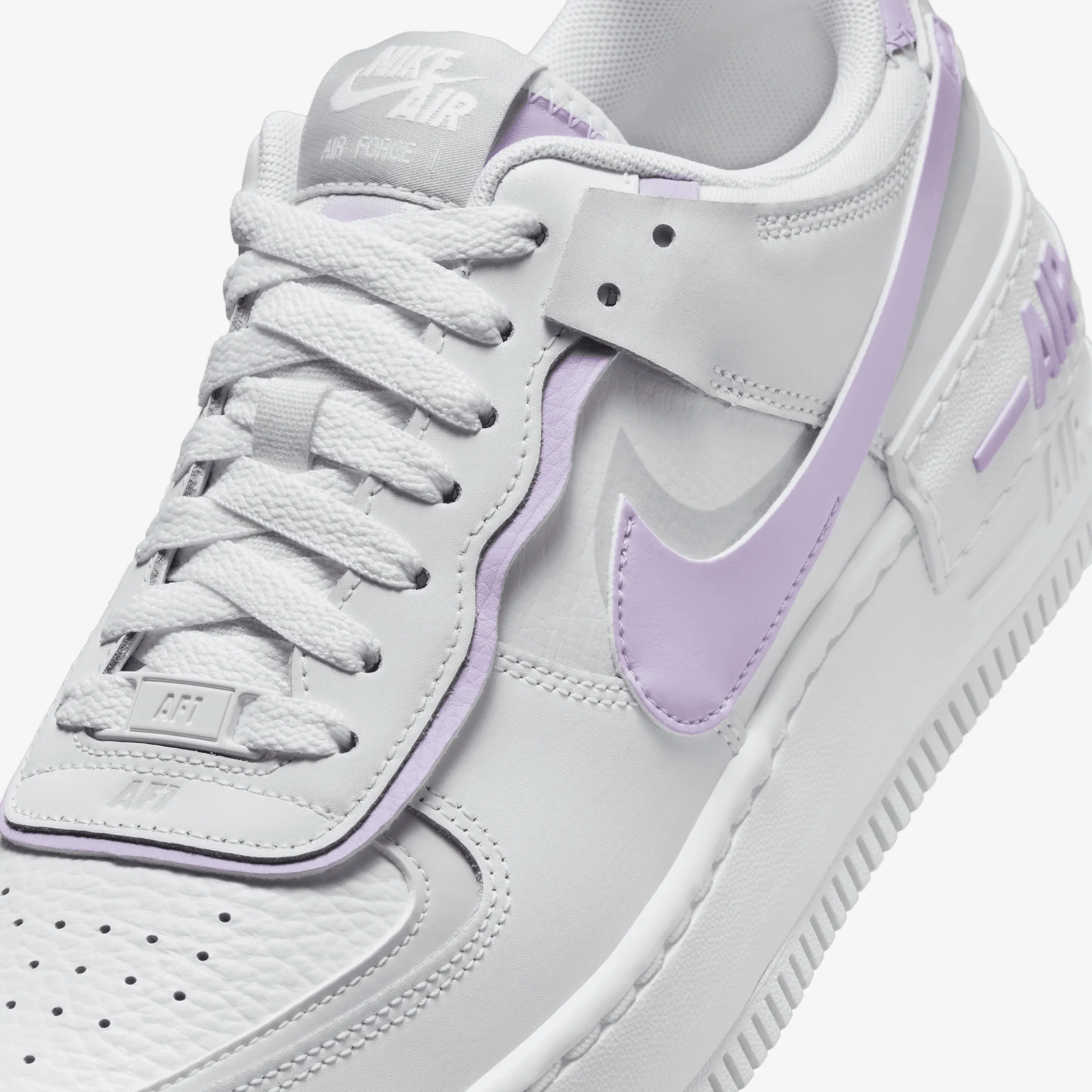 NIKE | AIR FORCE 1 SHADOW { WHITE/LILAC BLOOM-PHOTON DUST-WHITE - Image 4