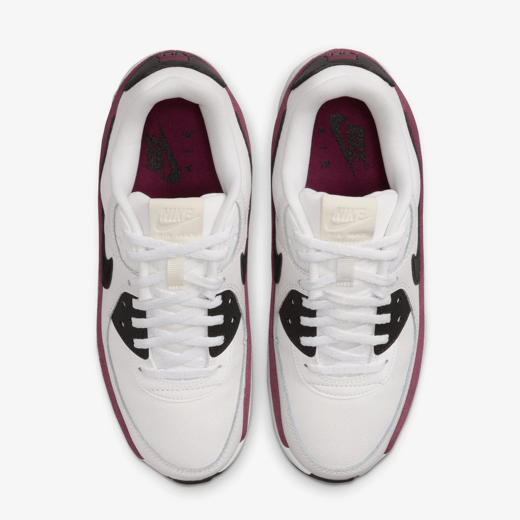 Nike | AIR MAX 90 LV8  { SAIL/BLACK-NIGHT MAROON-PHANTOM - Image 2
