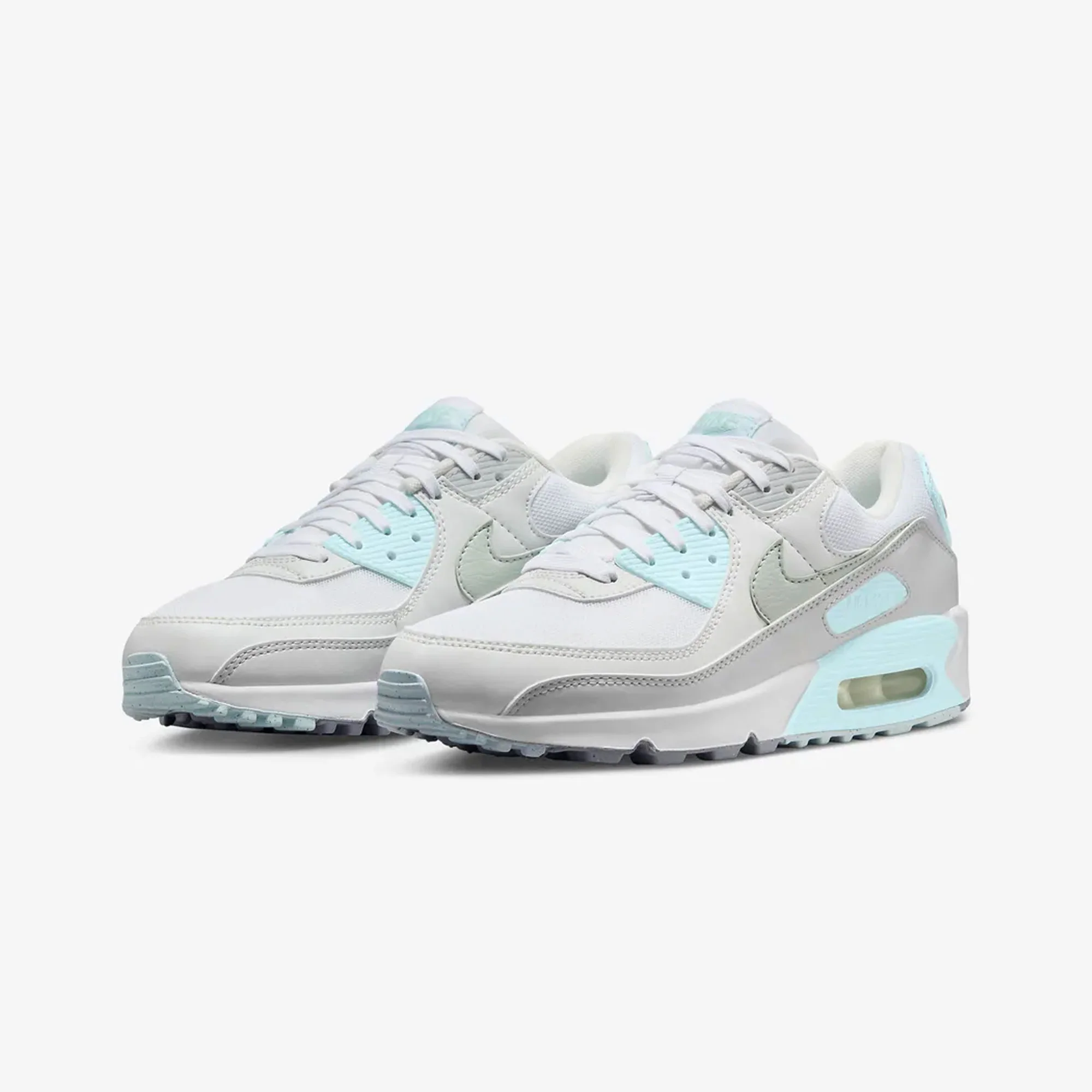 NIKE | AIR MAX 90 { WHITE/LIGHT SILVER-GLACIER BLUE - Image 2