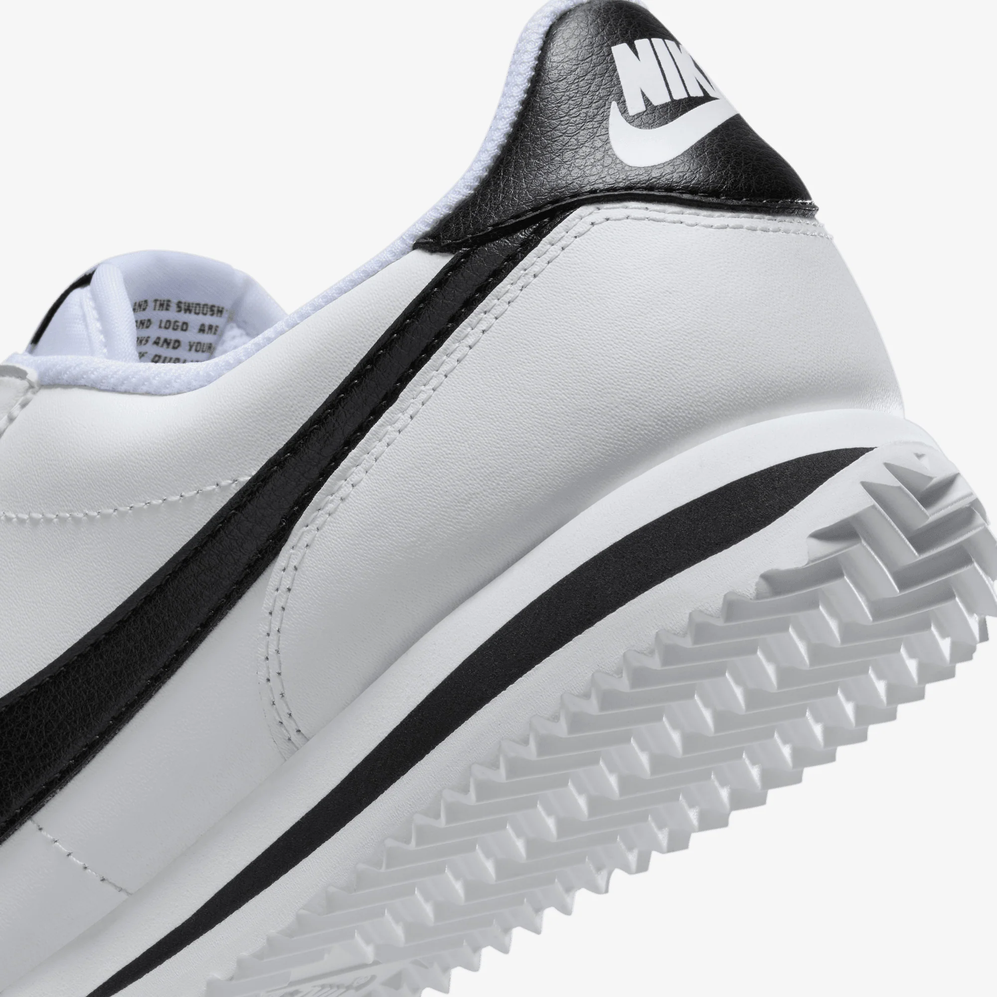 NIKE | CORTEZ LEATHER { WHITE/BLACK - Image 6