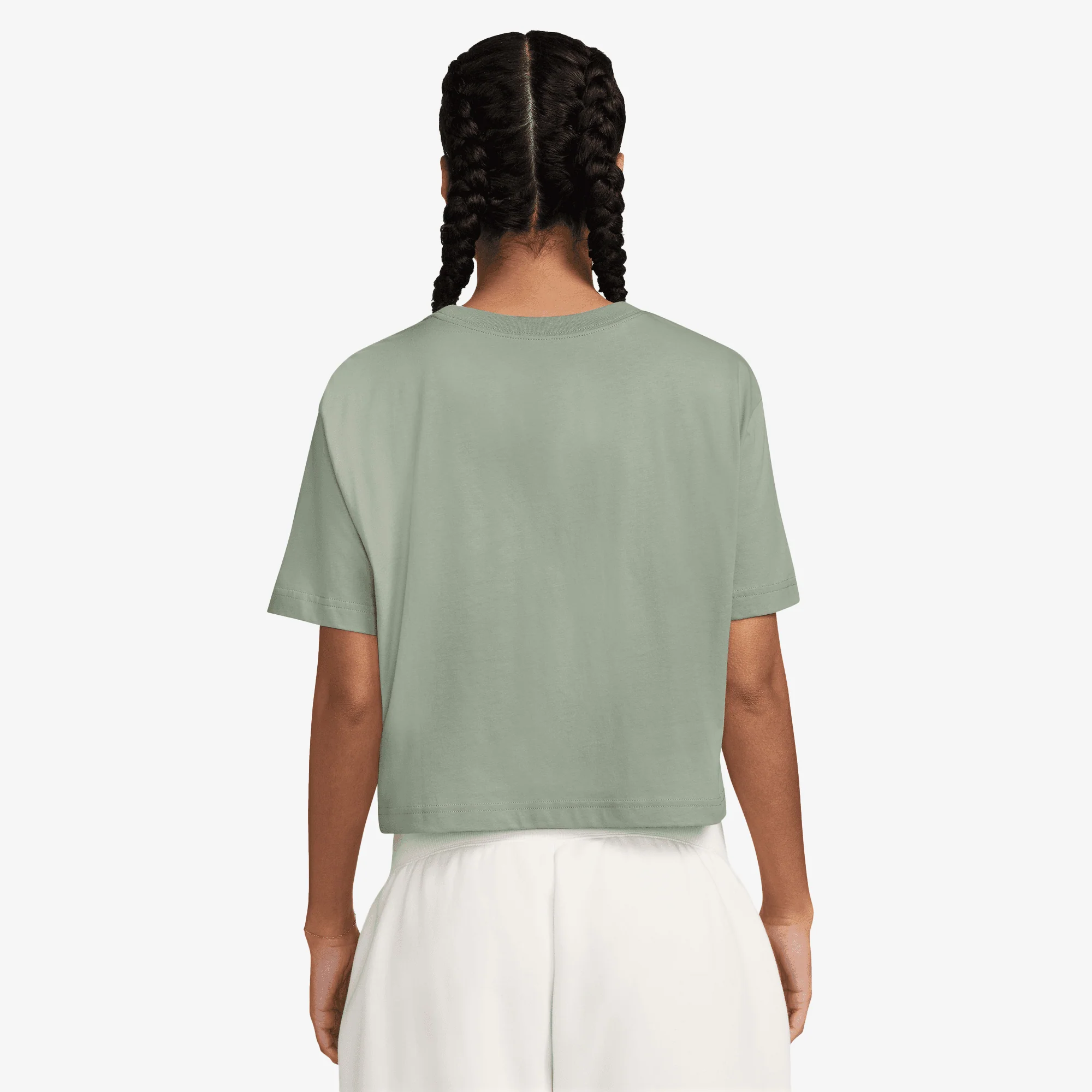 NIKE | ESSENTIAL SPORTSWEAR CROPPED T-SHIRT{ JADE HORIZON/WHITE - Image 2