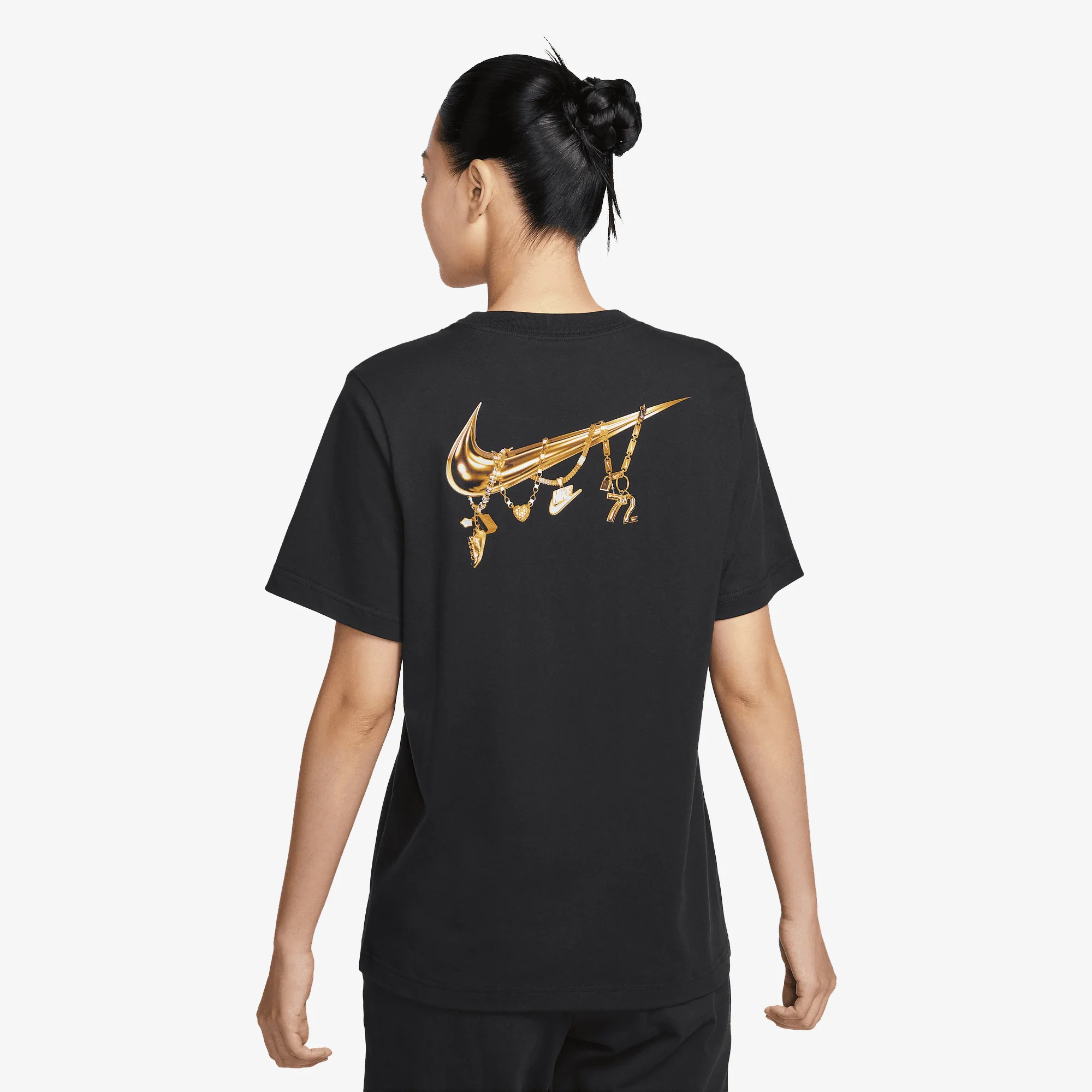 NIKE | LOOSE SHORT-SLEEVE GRAPHIC T-SHIRT { BLACK - Image 2