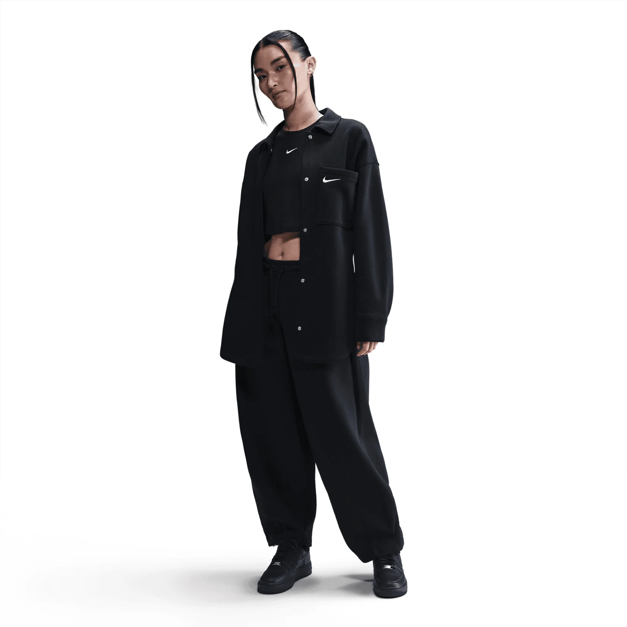 NIKE | PHOENIX FLEECE { BLACK/SAIL - Image 5