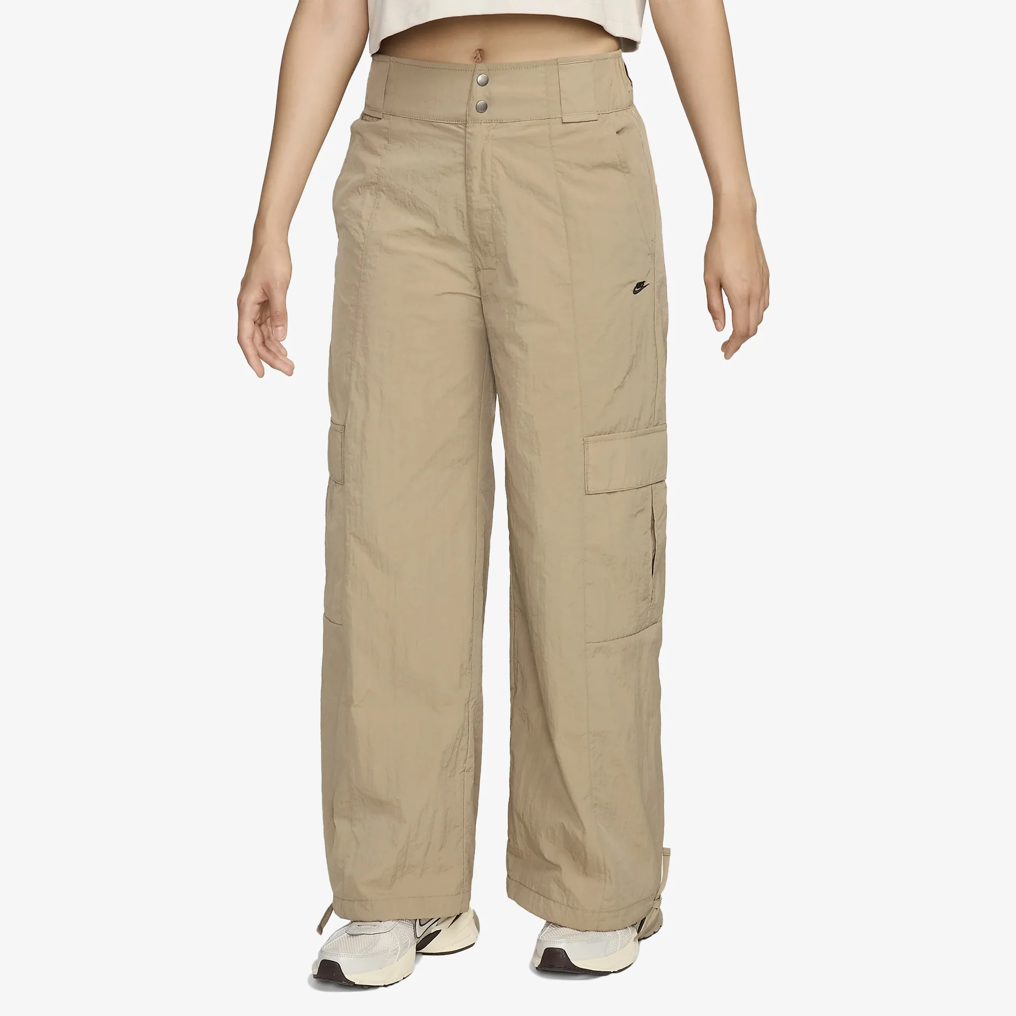 NIKE | SPORTSWEAR HIGH- WASTED WOVEN CARGO PANTS { KHAKI/BLACK