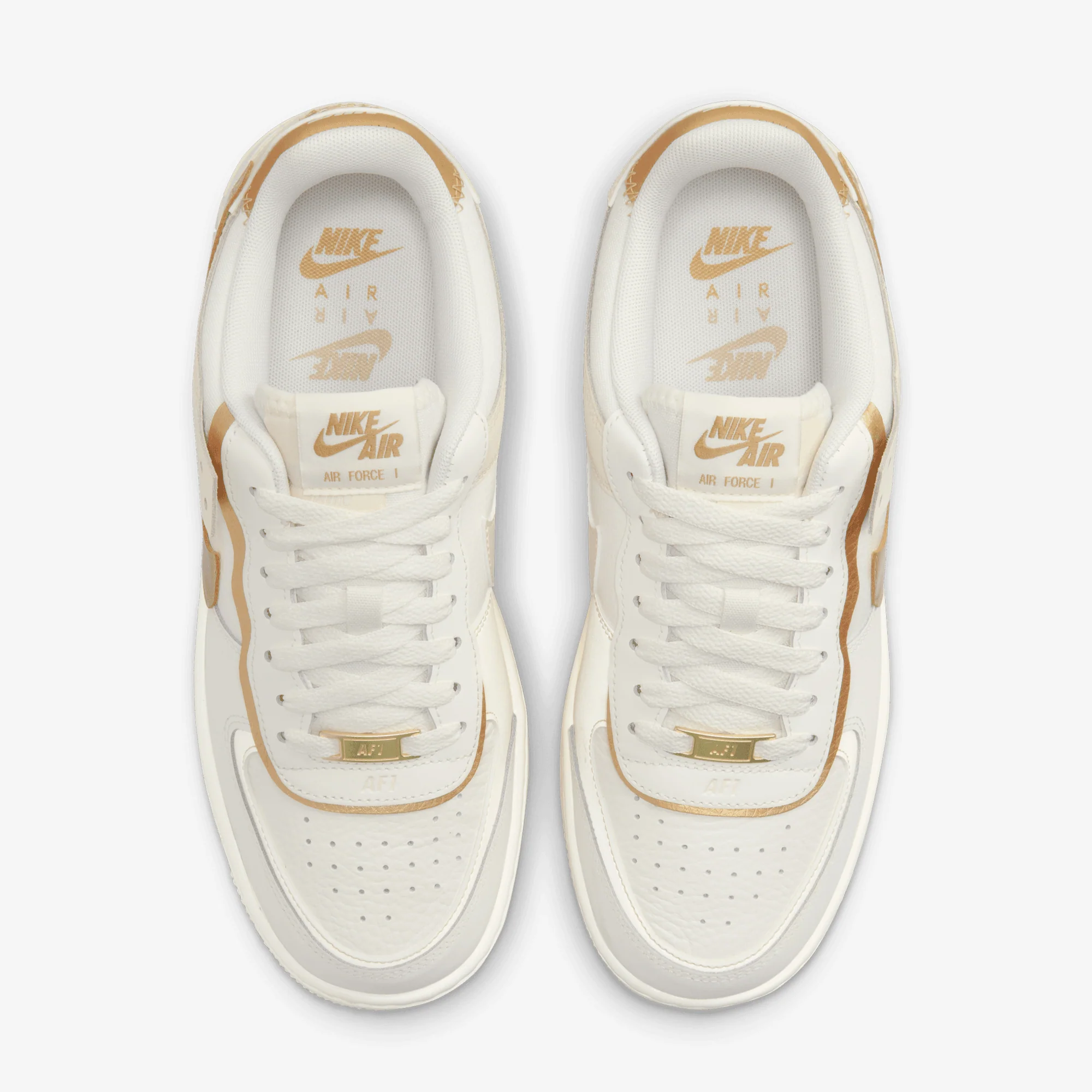 NIKE | WMNS'S AIR FORCE 1 SHADOW { SAIL/METALLIC GOLD-COCONUT MILK - Image 2