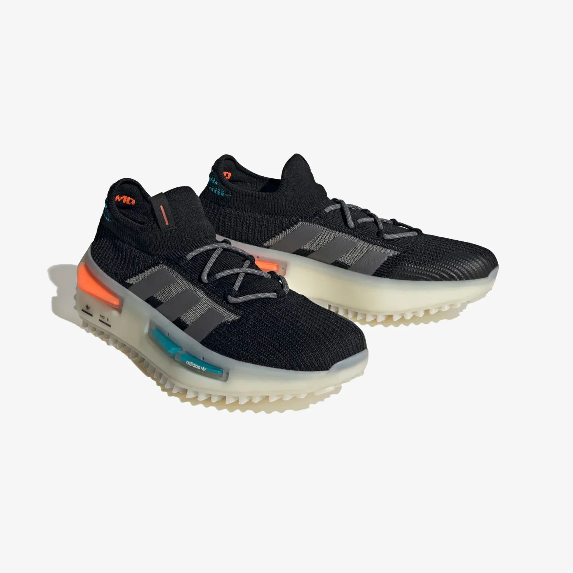 Adidas Originals | NMD_S1 { CORE BLACK/OFF WHITE/GREY FIVE - Image 2