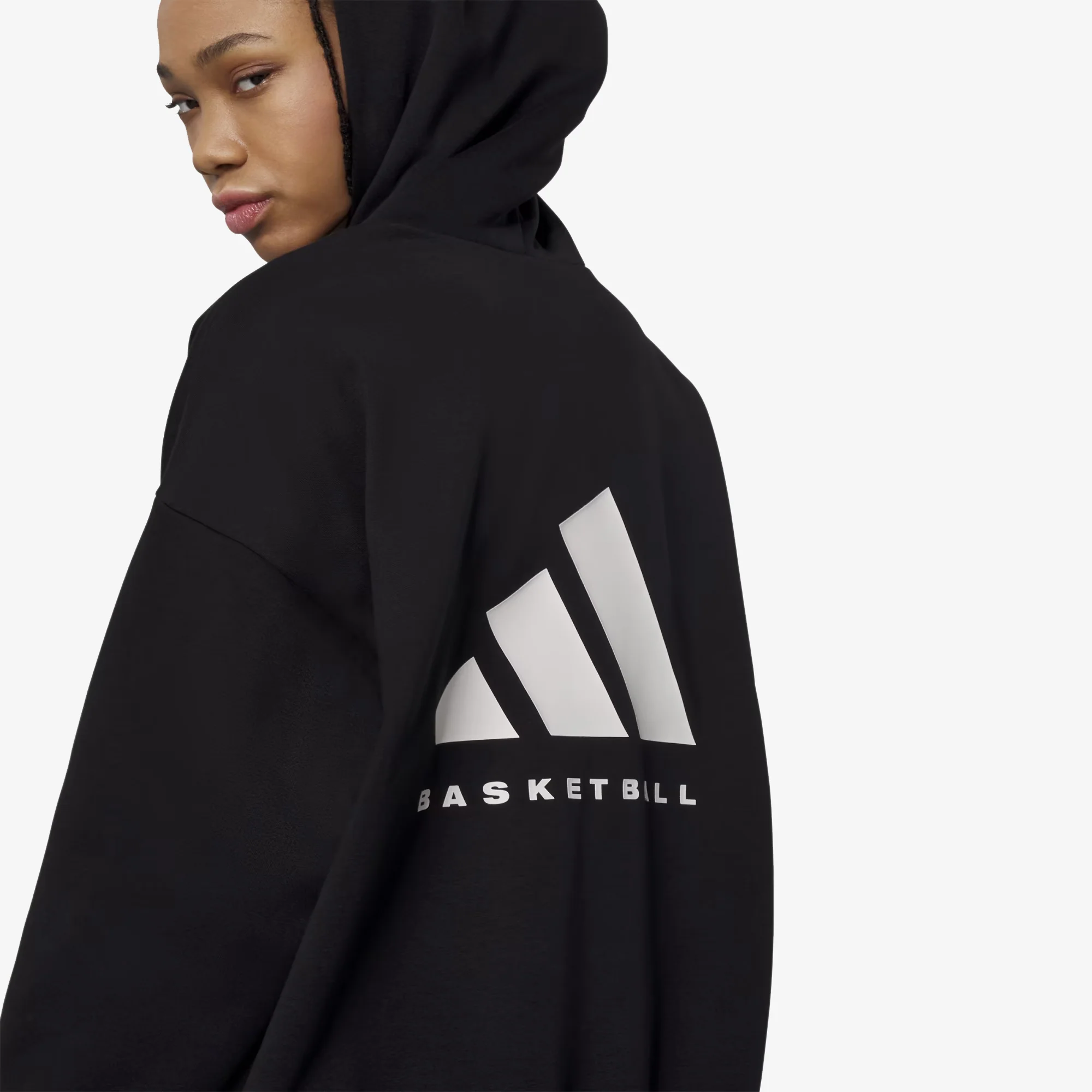 Adidas Originals | ONE BASKETBALL FLEECE HOODIE { BLACK - Image 4