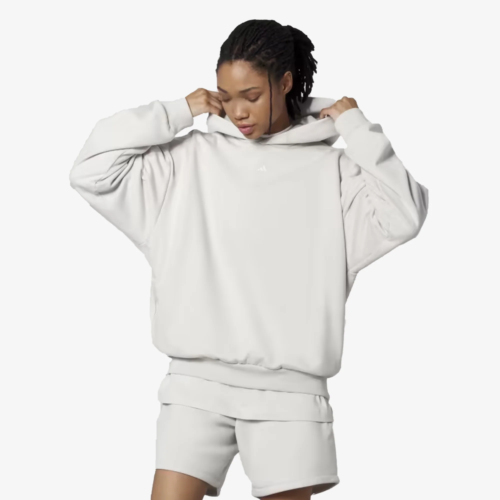 Adidas Originals | ONE BASKETBALL FLEECE HOODIE { TALC - Image 3