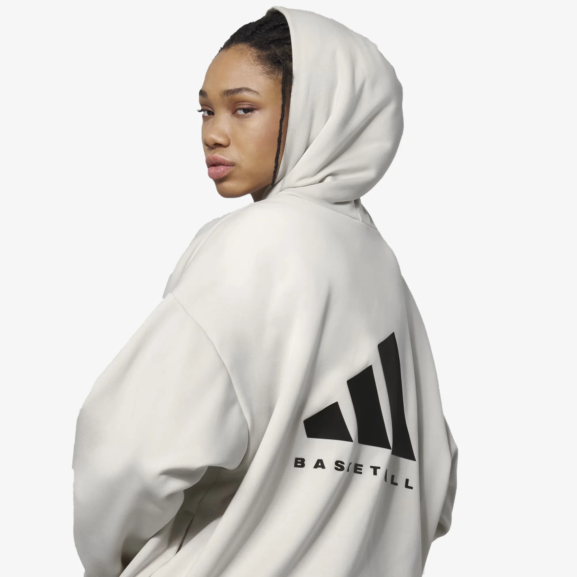 Adidas Originals | ONE BASKETBALL FLEECE HOODIE { TALC - Image 4