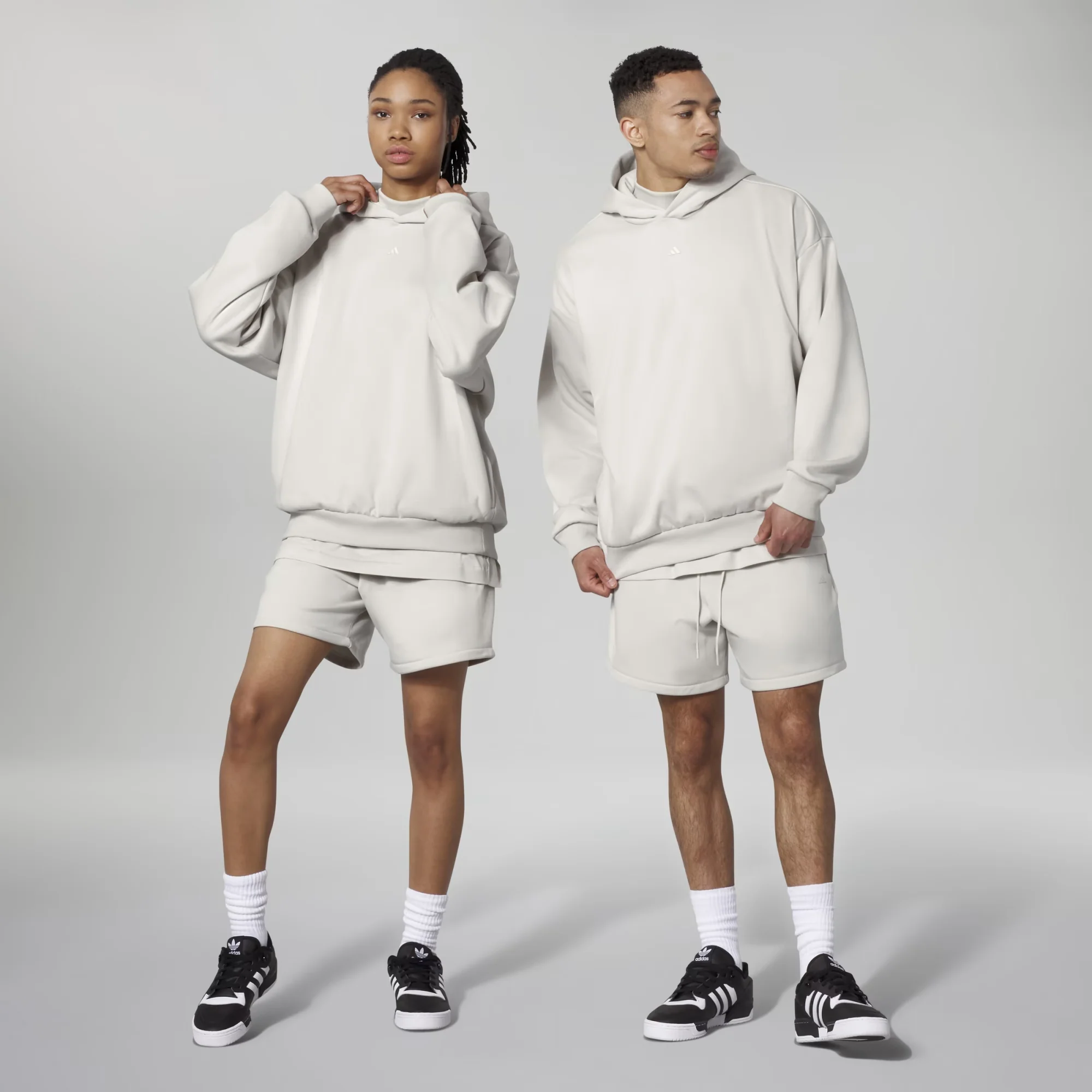 Adidas Originals | ONE BASKETBALL FLEECE HOODIE { TALC - Image 5