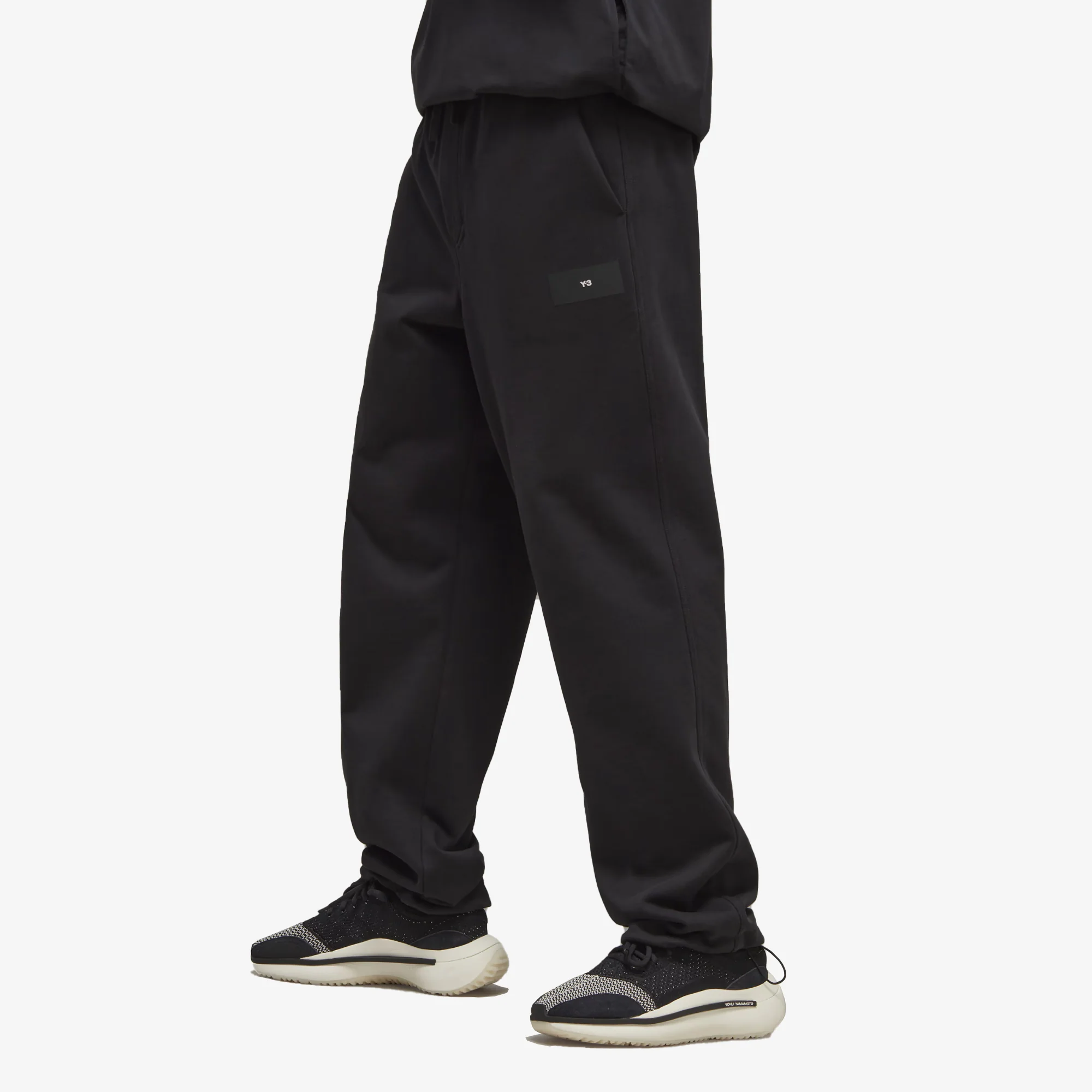 Y-3 | ORGANIC COTTON TERRY STRAIGHT PANTS { BLACK - Image 2
