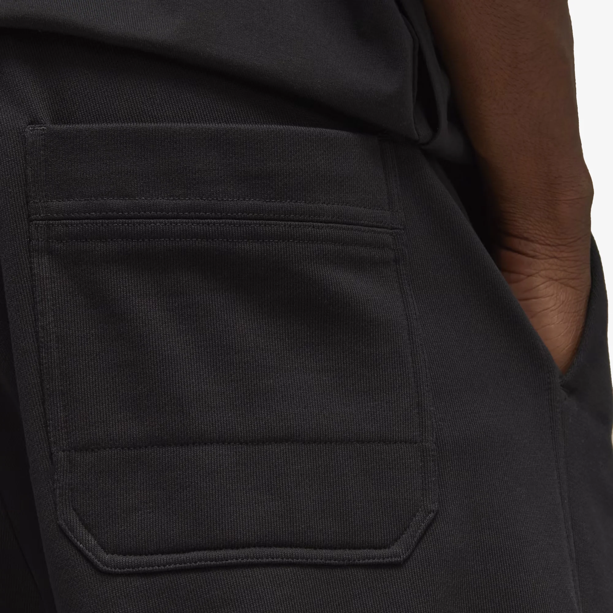 Y-3 | ORGANIC COTTON TERRY STRAIGHT PANTS { BLACK - Image 5