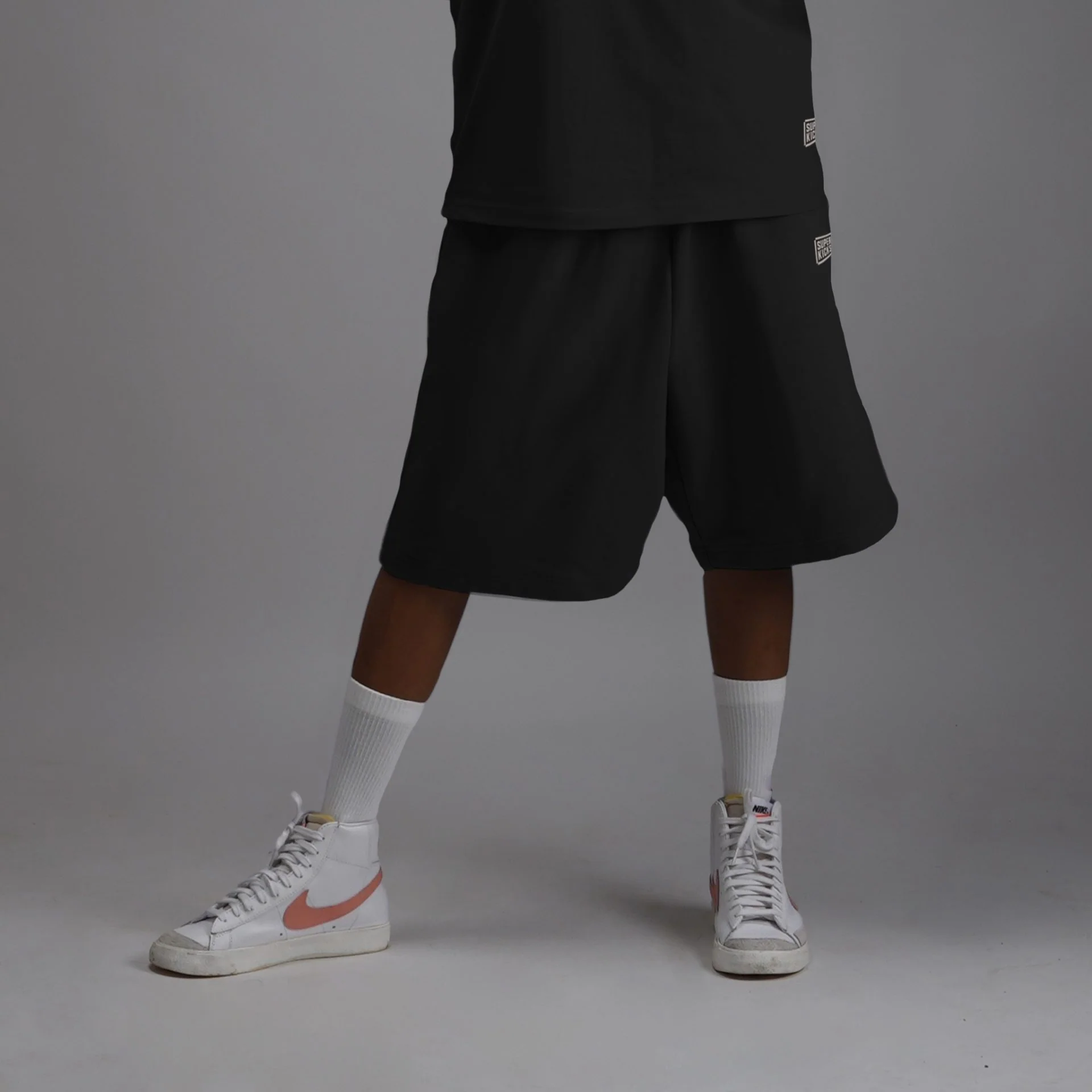 Superkicks | OVER THE KNEE SHORTS { CARBON BLACK