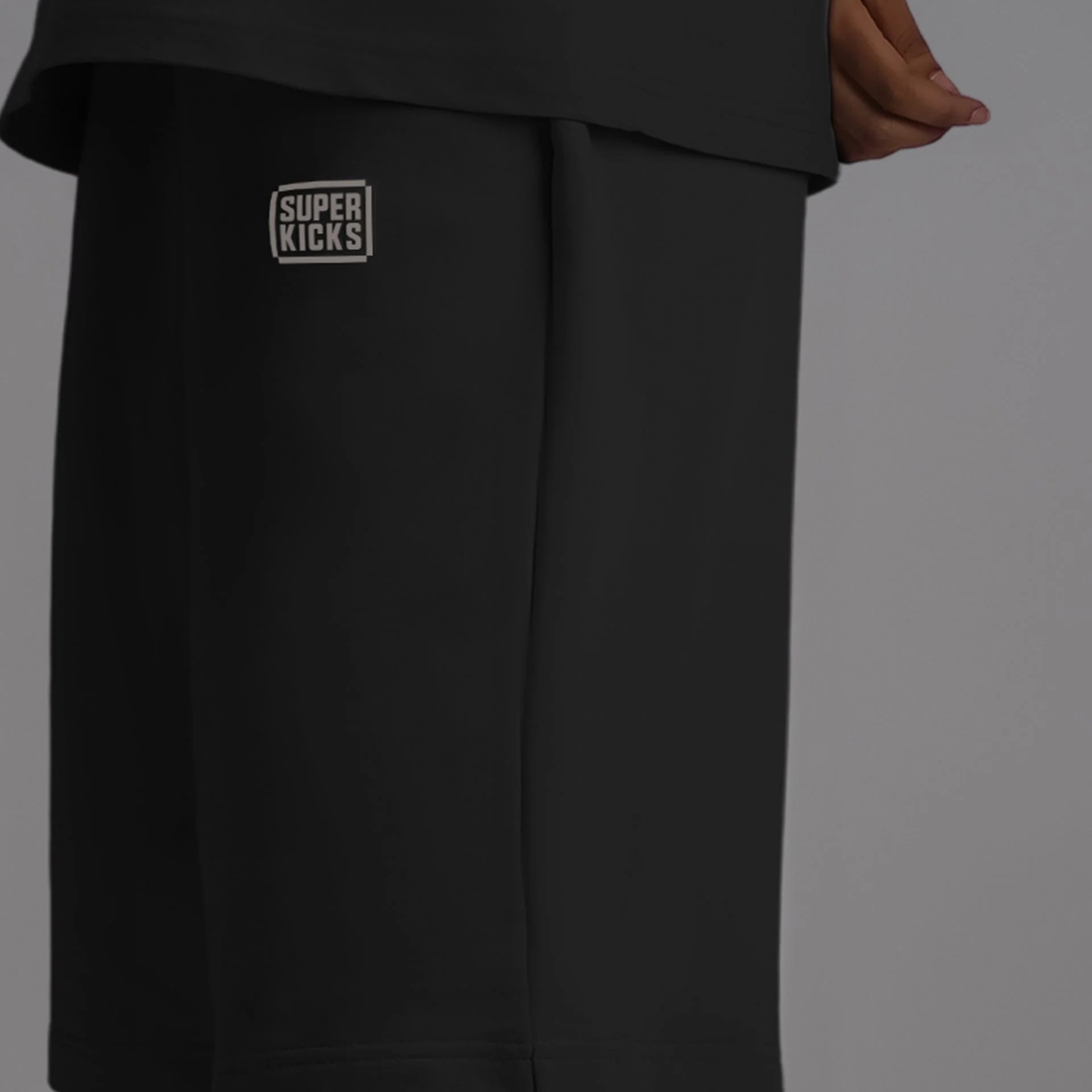 Superkicks | OVER THE KNEE SHORTS { CARBON BLACK - Image 4