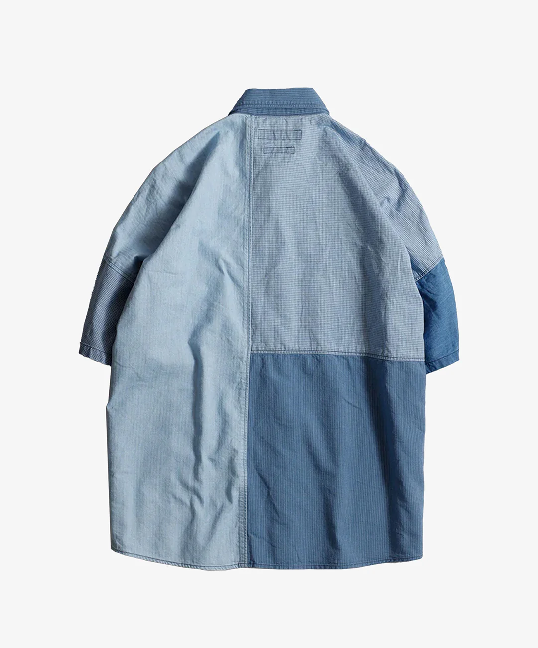 FDMTL | PATCHWORK S/S SHIRT 3YR WASH  { INDIGO - Image 2