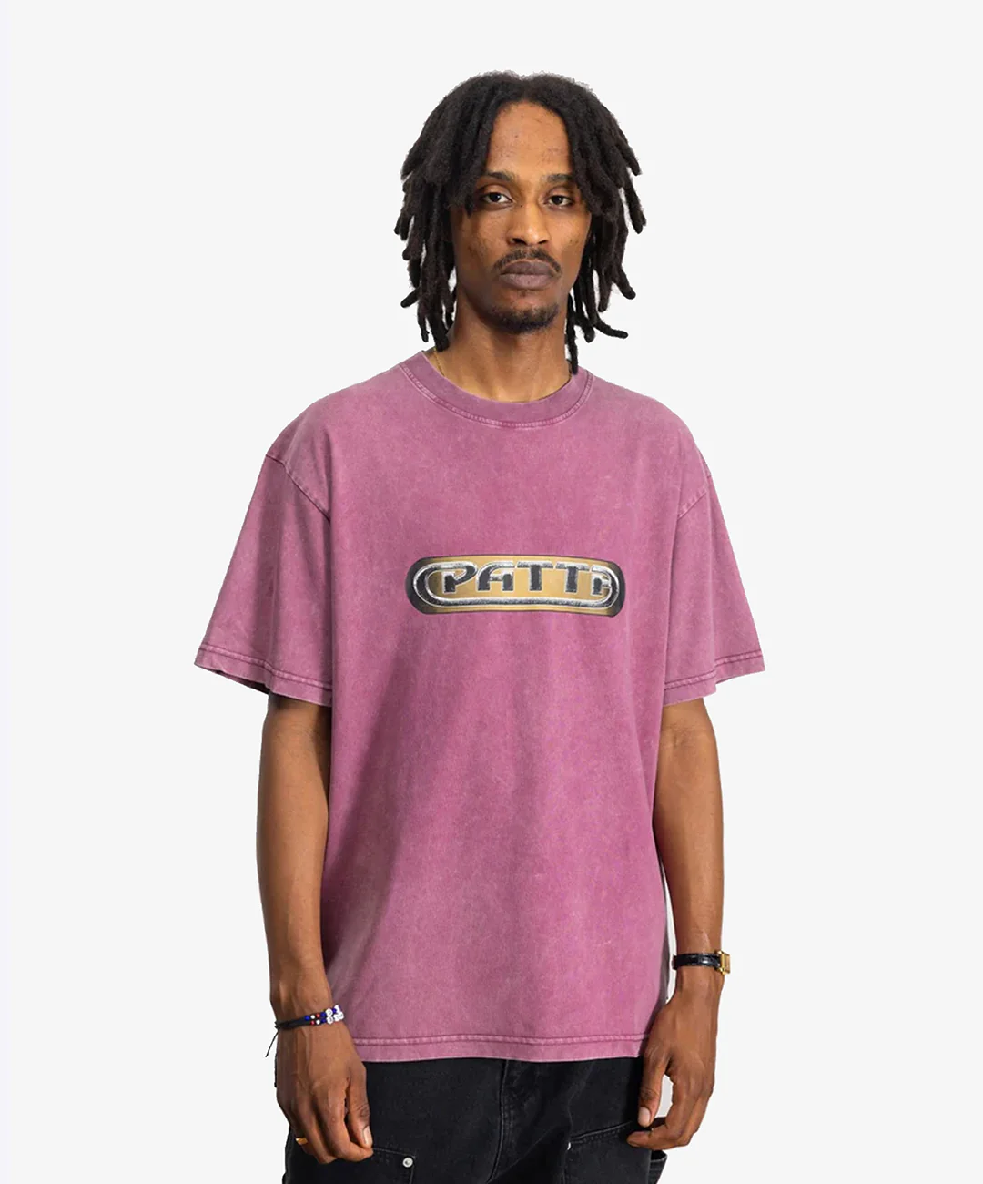 PATTA | GILDED ACID WASHED T-SHIRT { BOYSENBERRY - Image 4