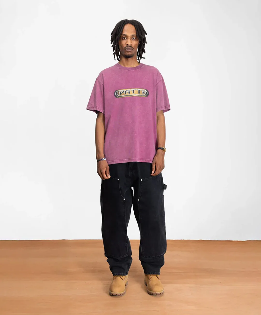 PATTA | GILDED ACID WASHED T-SHIRT { BOYSENBERRY - Image 5