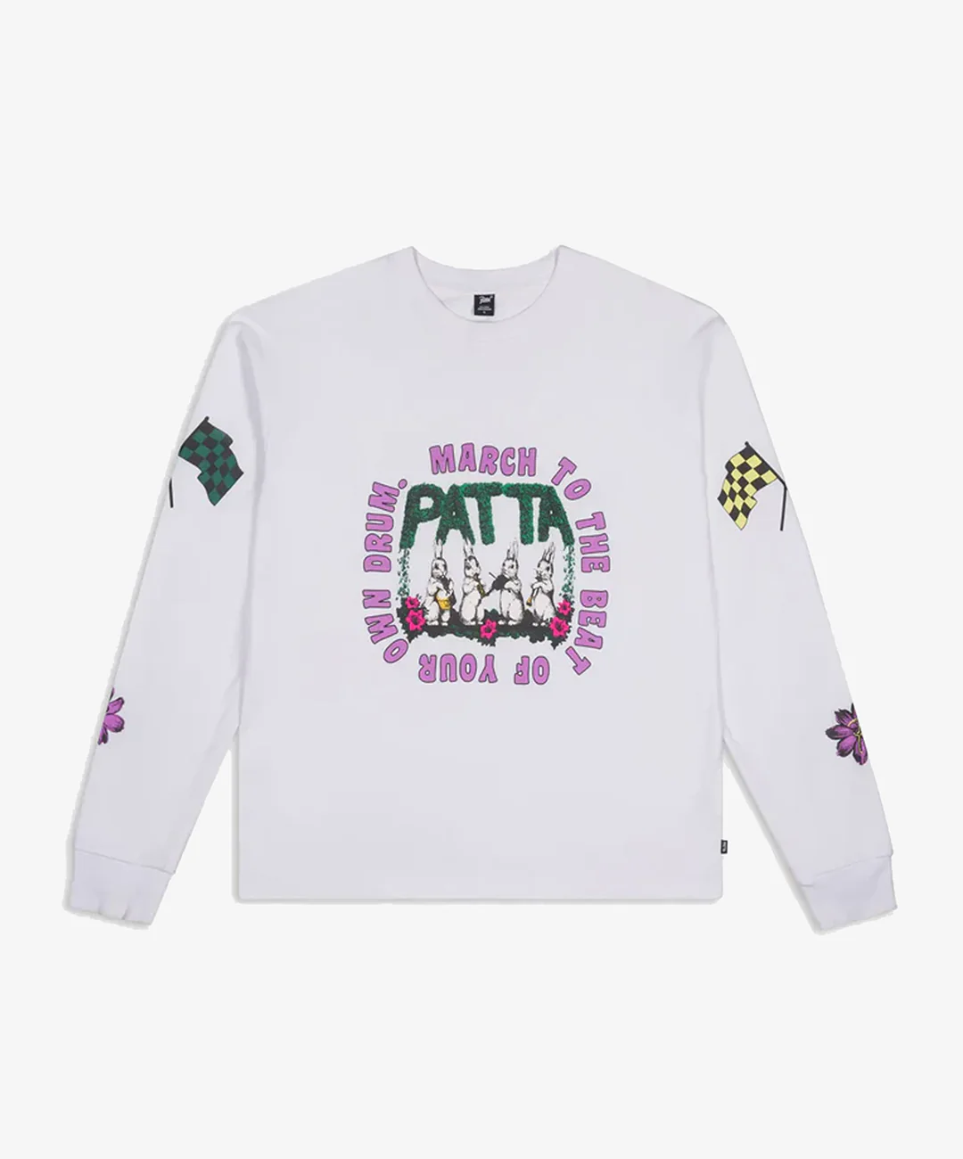 PATTA | OWN YOUR OWN MIND LONG SLEEVE T-SHIRT { WHITE