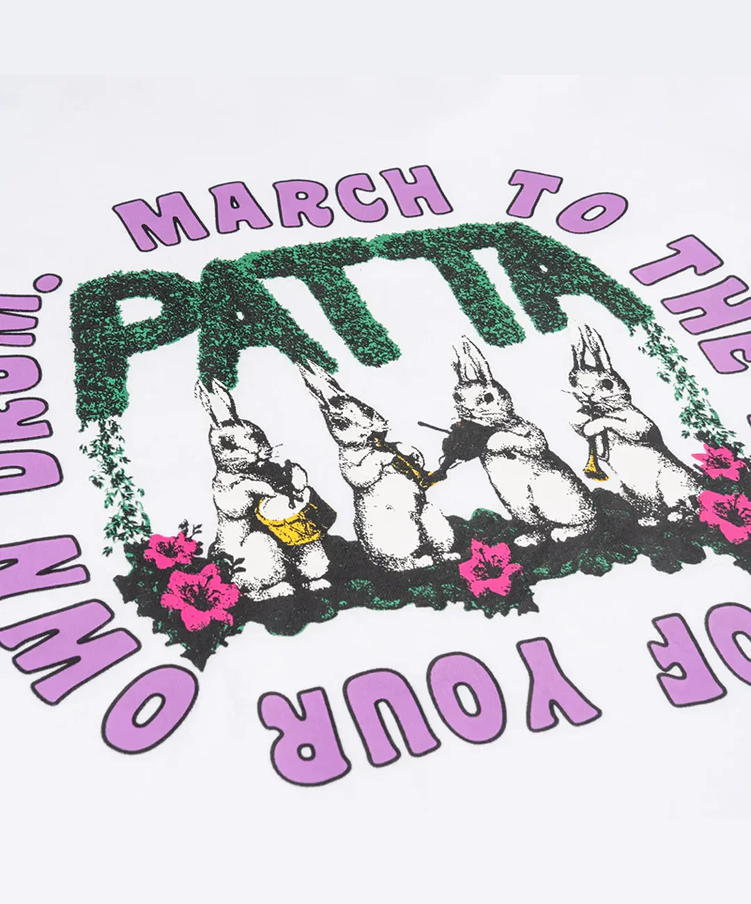 PATTA | OWN YOUR OWN MIND LONG SLEEVE T-SHIRT { WHITE - Image 3