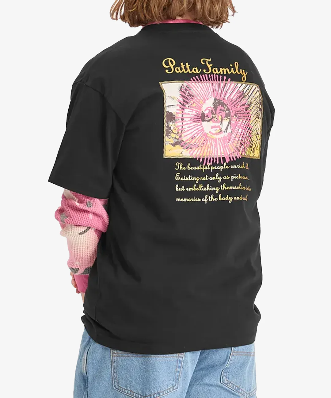 PATTA | PATTA POSTCARD T-SHIRT { BLACK - Image 2