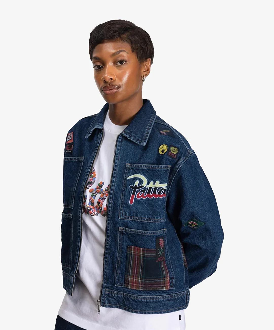 PATTA | WHOLE LOTTA LABELS DENIM JACKET { LIGHT BLUE DENIM - Image 6