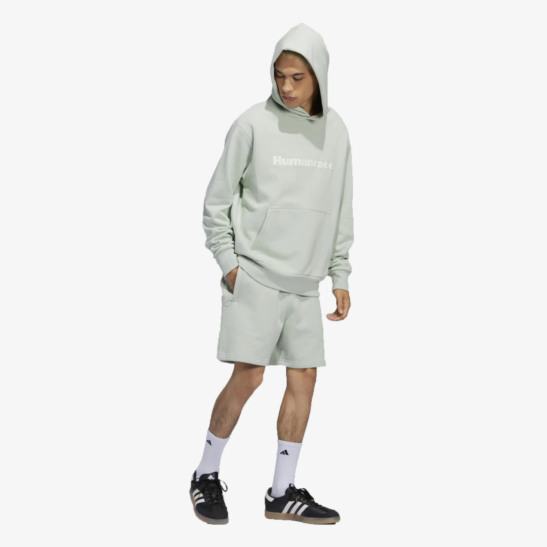 Adidas Originals | PHARRELL WILLIAMS BASICS HOODIE { LINEN GREEN - Image 4
