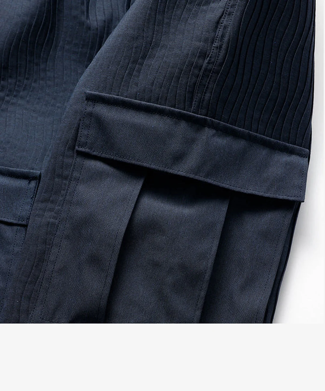 FDMTL | PLEATED CARGO PANTS { NAVY - Image 5