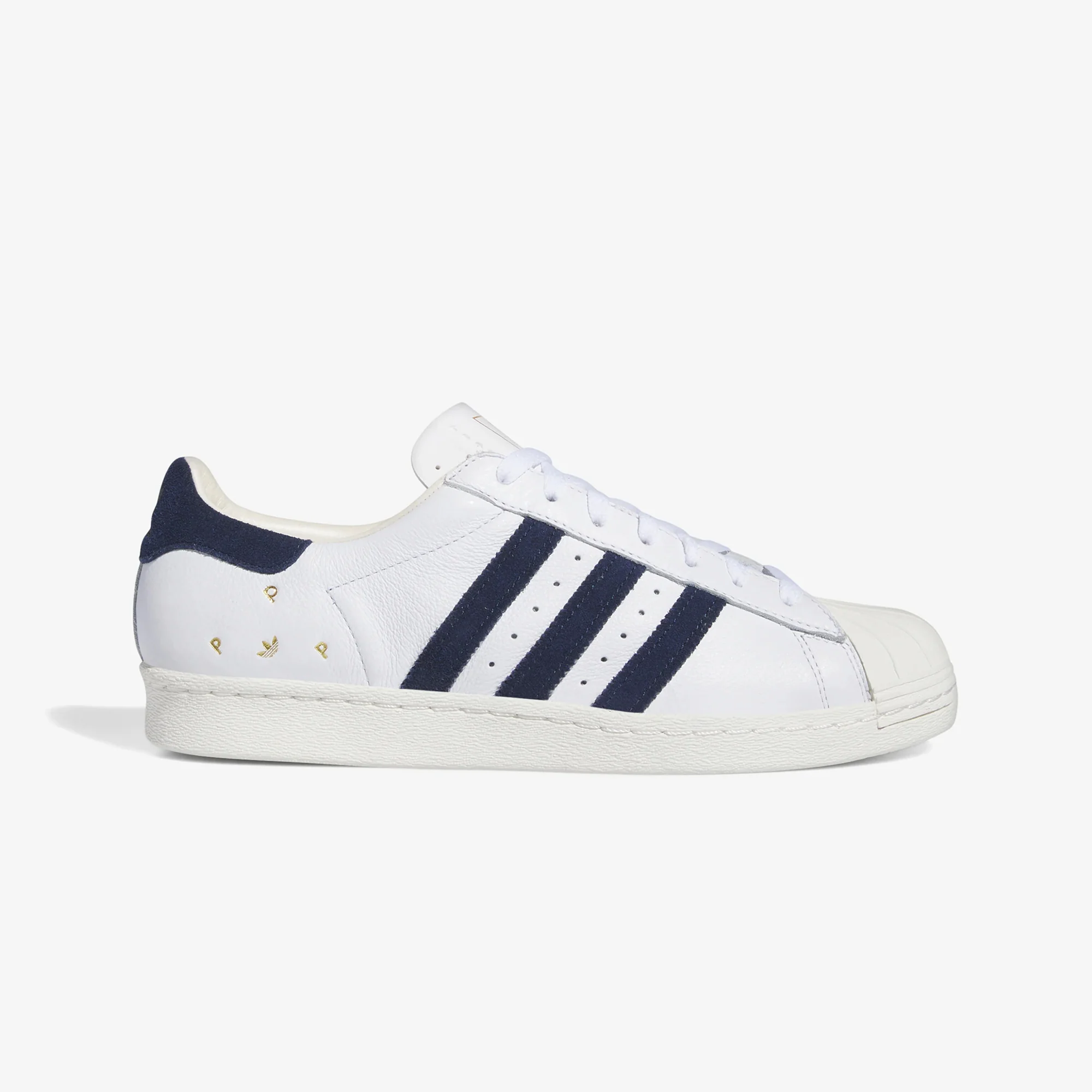 Adidas Originals | POP TRADING CO SUPERSTAR ADV TRAINERS { CLOUD WHITE/NAVY/CHALK WHITE