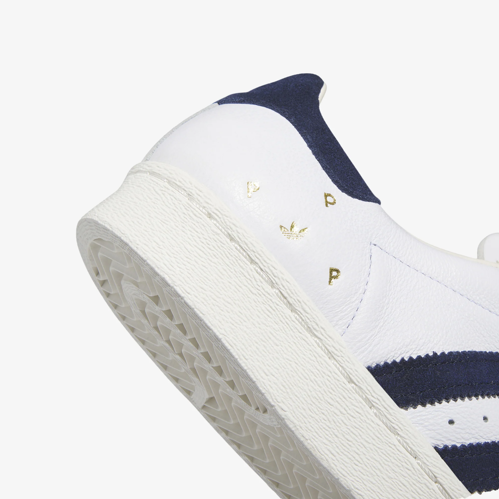 Adidas Originals | POP TRADING CO SUPERSTAR ADV TRAINERS { CLOUD WHITE/NAVY/CHALK WHITE - Image 5