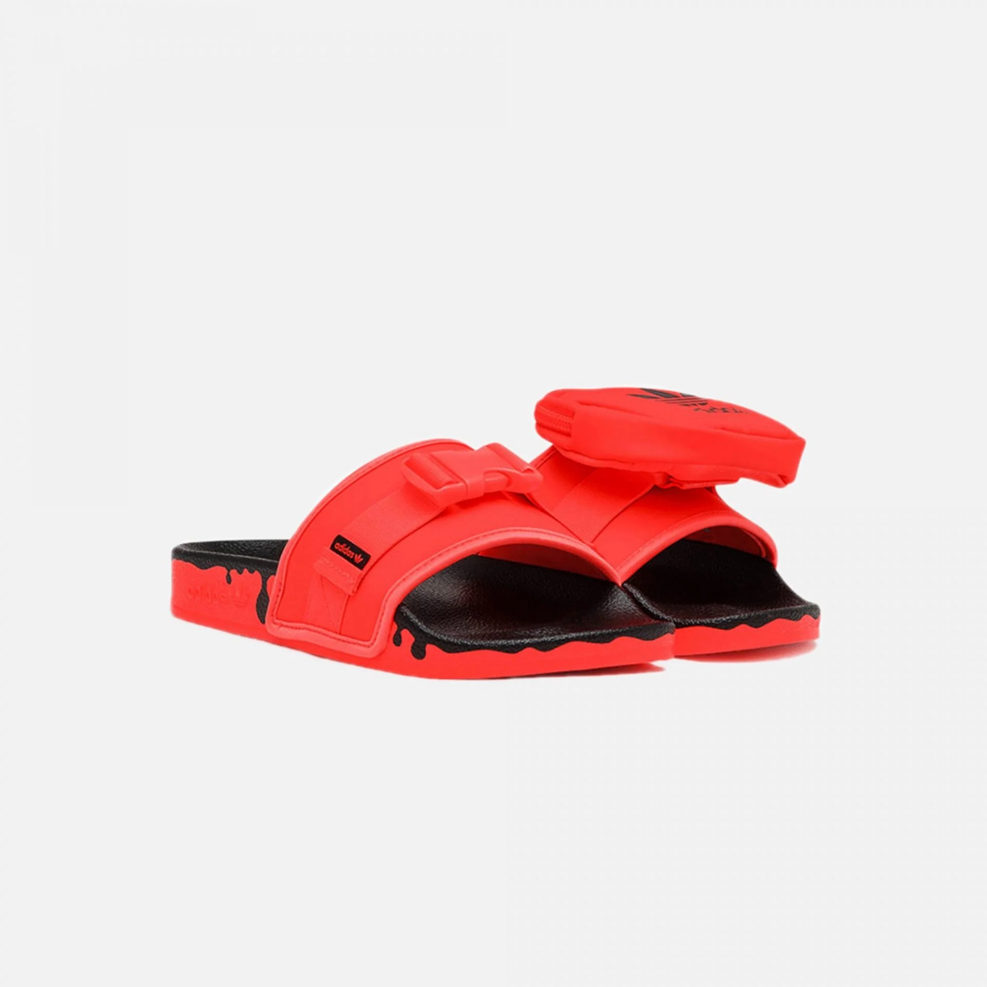 Adidas Originals | POUCHYLETTE SLIDES { SOLAR RED - Image 2