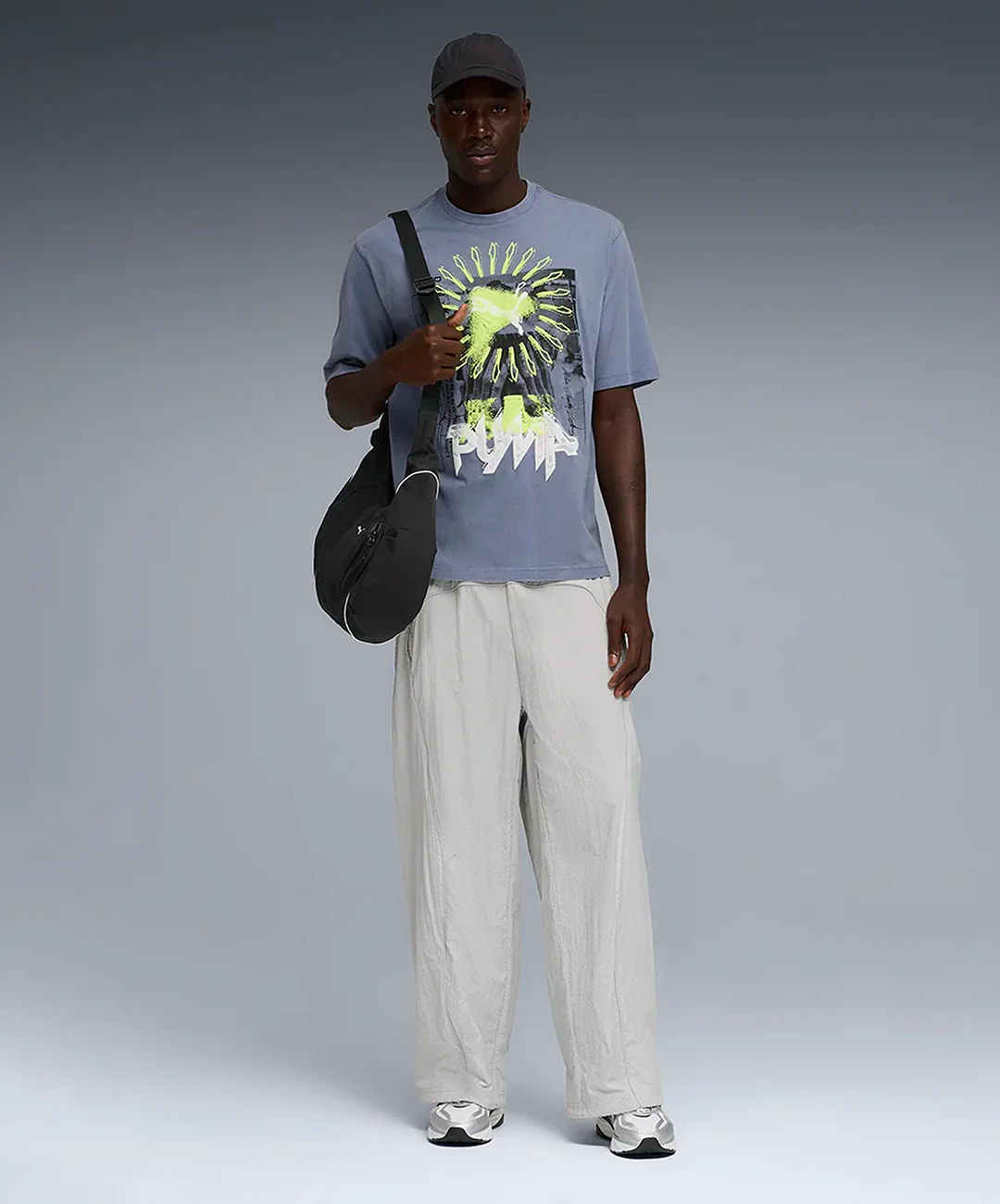 PUMA | GRAPHIC BOXY WASHED TEE { GRAY SKY - Image 5