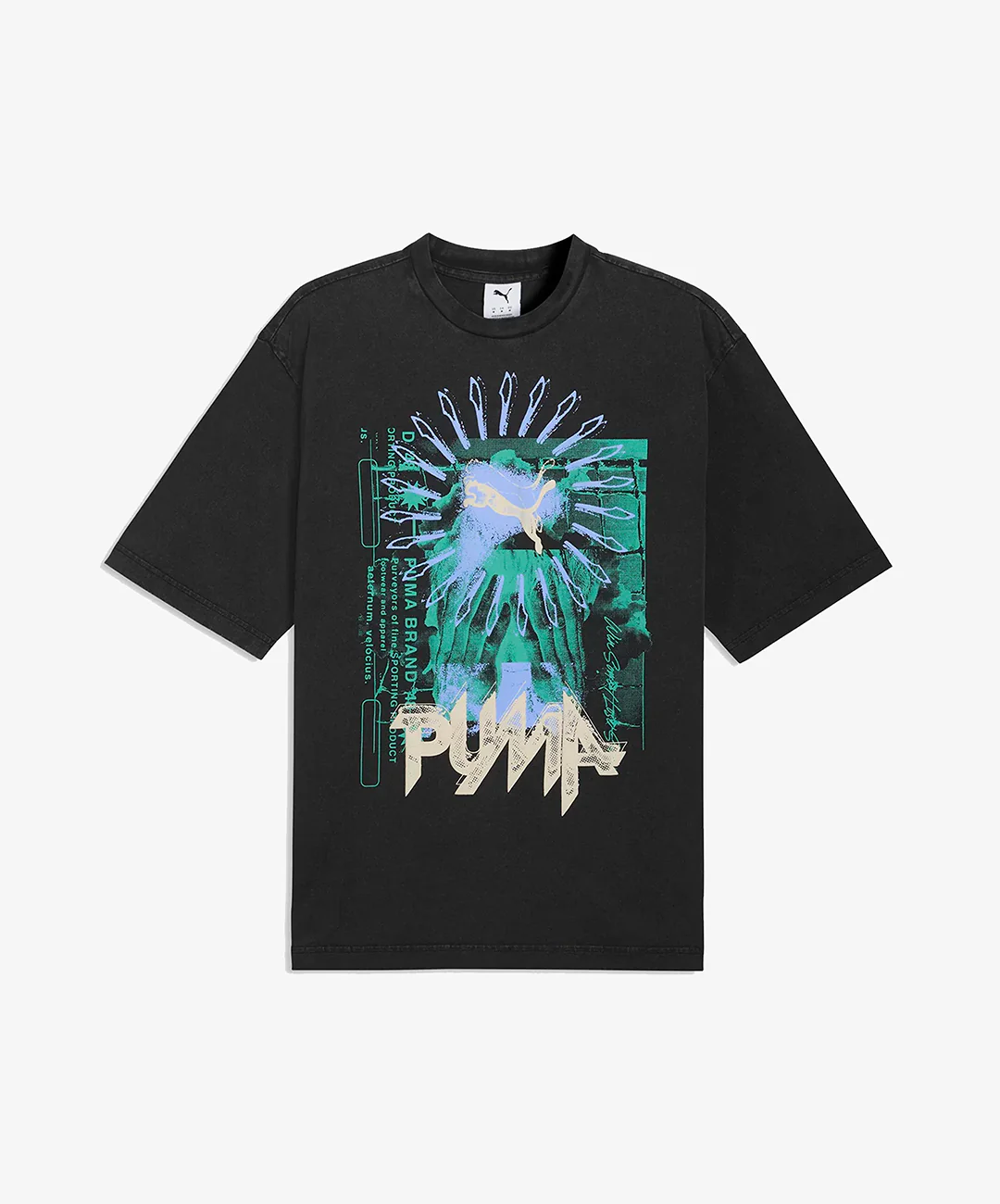 PUMA | GRAPHIC BOXY WASHED TEE { PUMA BLACK - Image 3