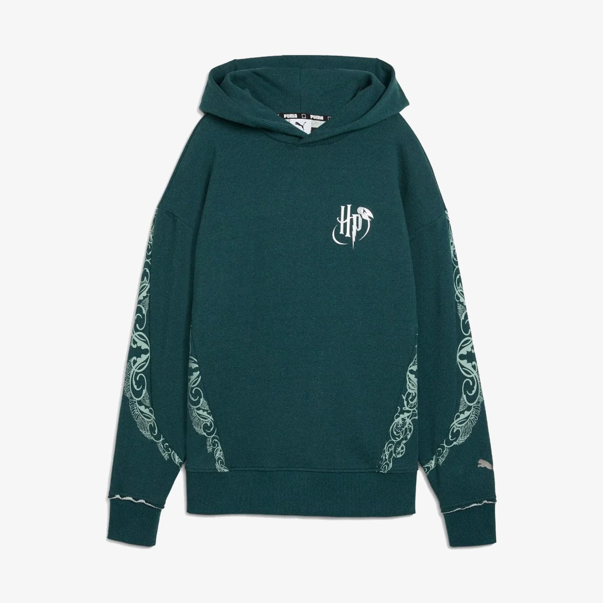 Puma | HOOPS x HARRY POTTER HOODIE { GREEN TERRAIN-HEATHER - Image 3