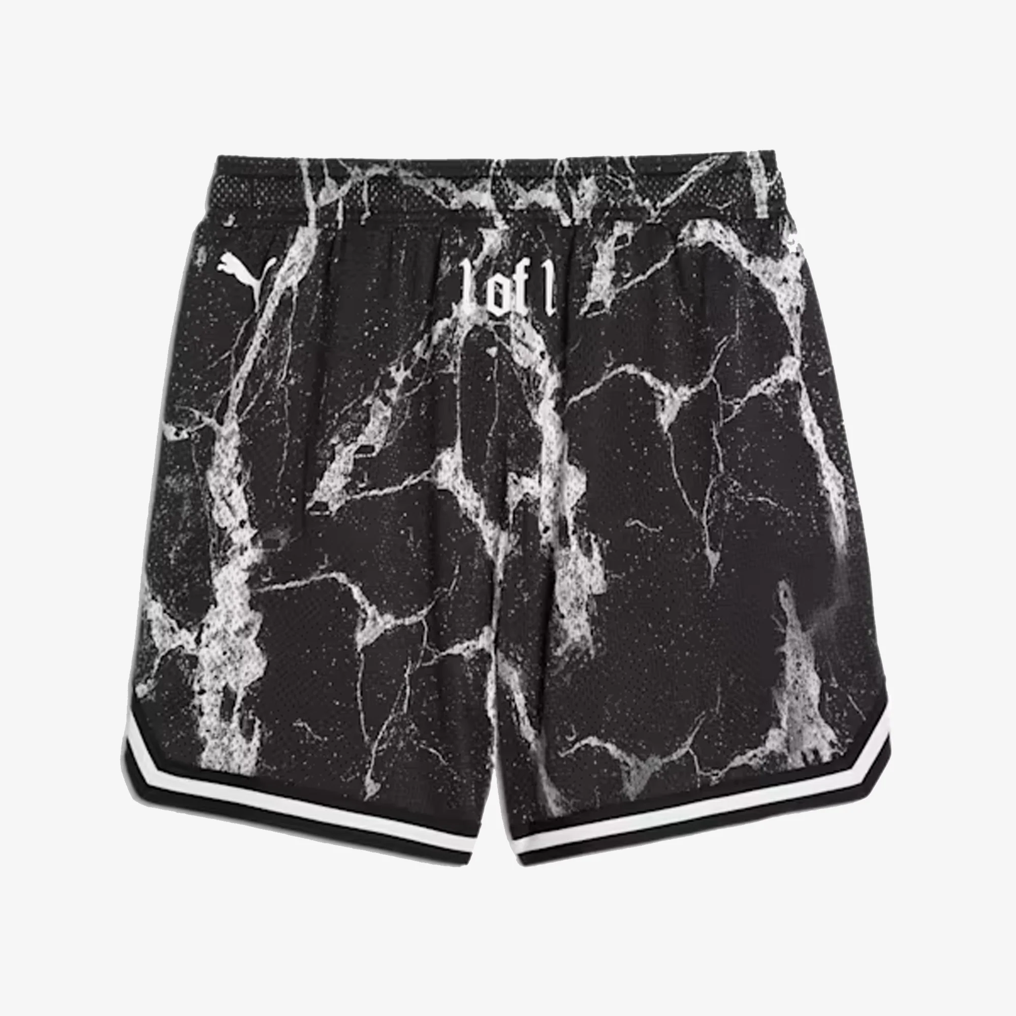 PUMA | HOOPS x LAFRANCE WRITTEN IN CHROME SHORTS { PUMA BLACK/WHITE - Image 4